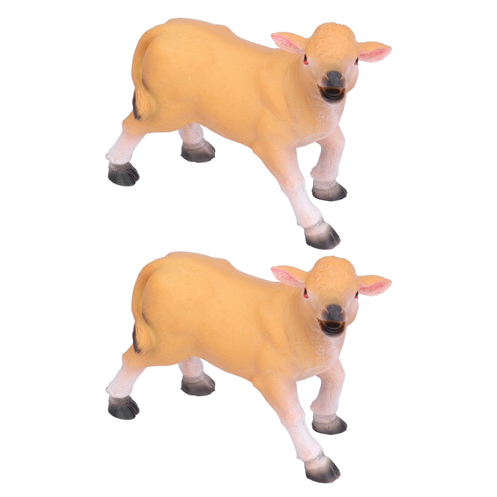 Resin Cattle Ornament 2pcs Animal Model Cattle Figurine Crafts for Garden view 9