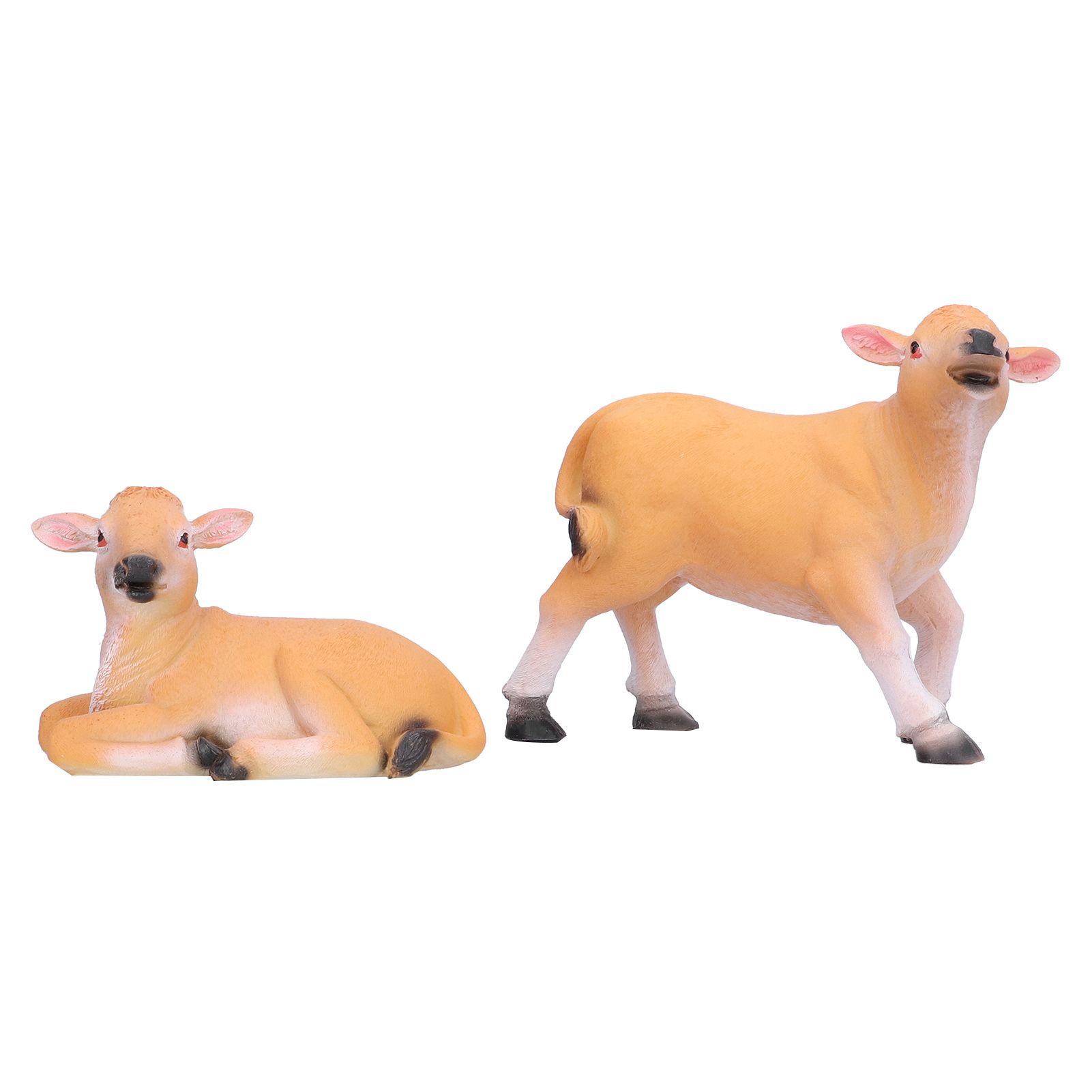Resin Cattle Ornament 2pcs Animal Model Cattle Figurine Crafts for Garden view 10