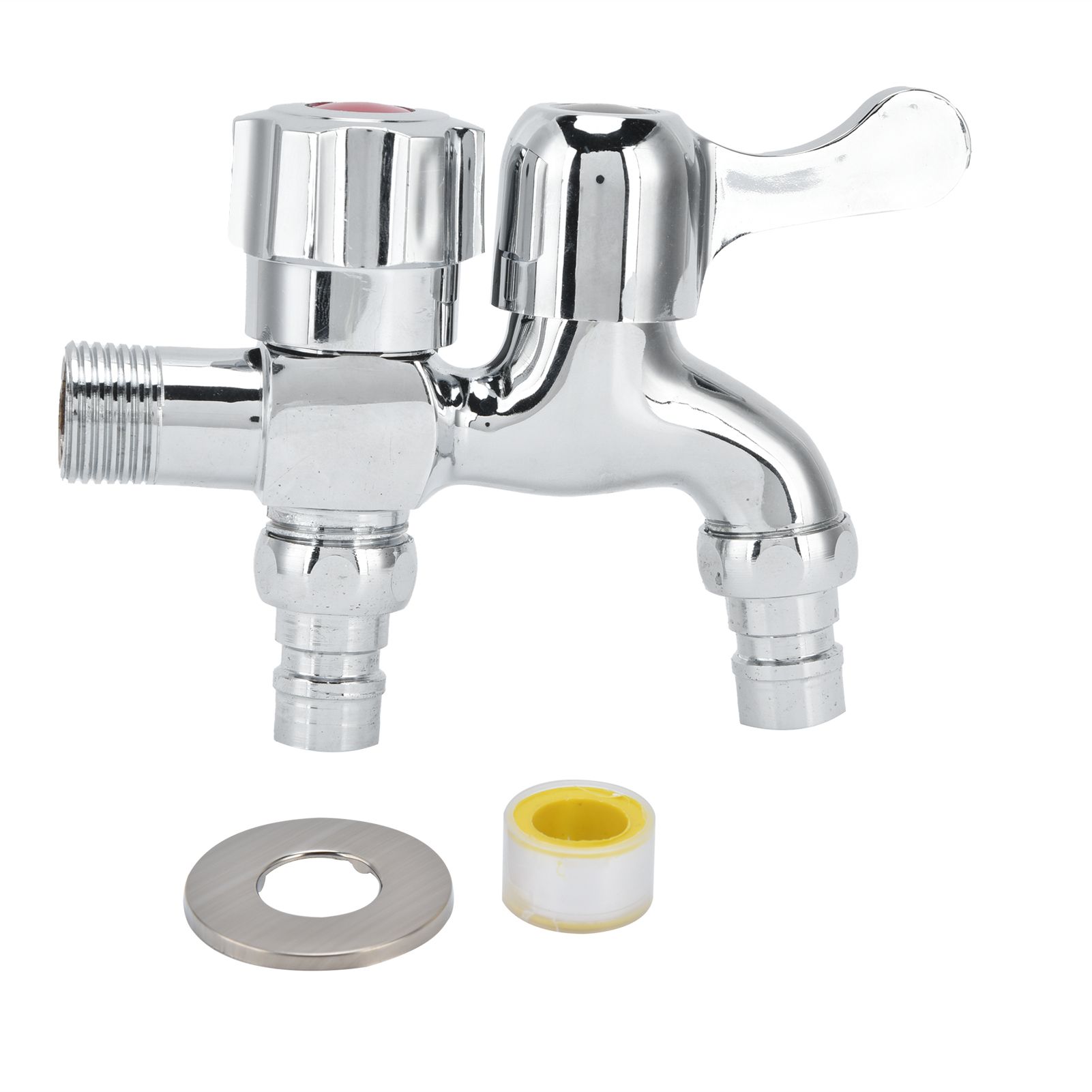 G1/2 Male Thread Double Faucet Washing Machine Faucet Water Tap for Garden view 2