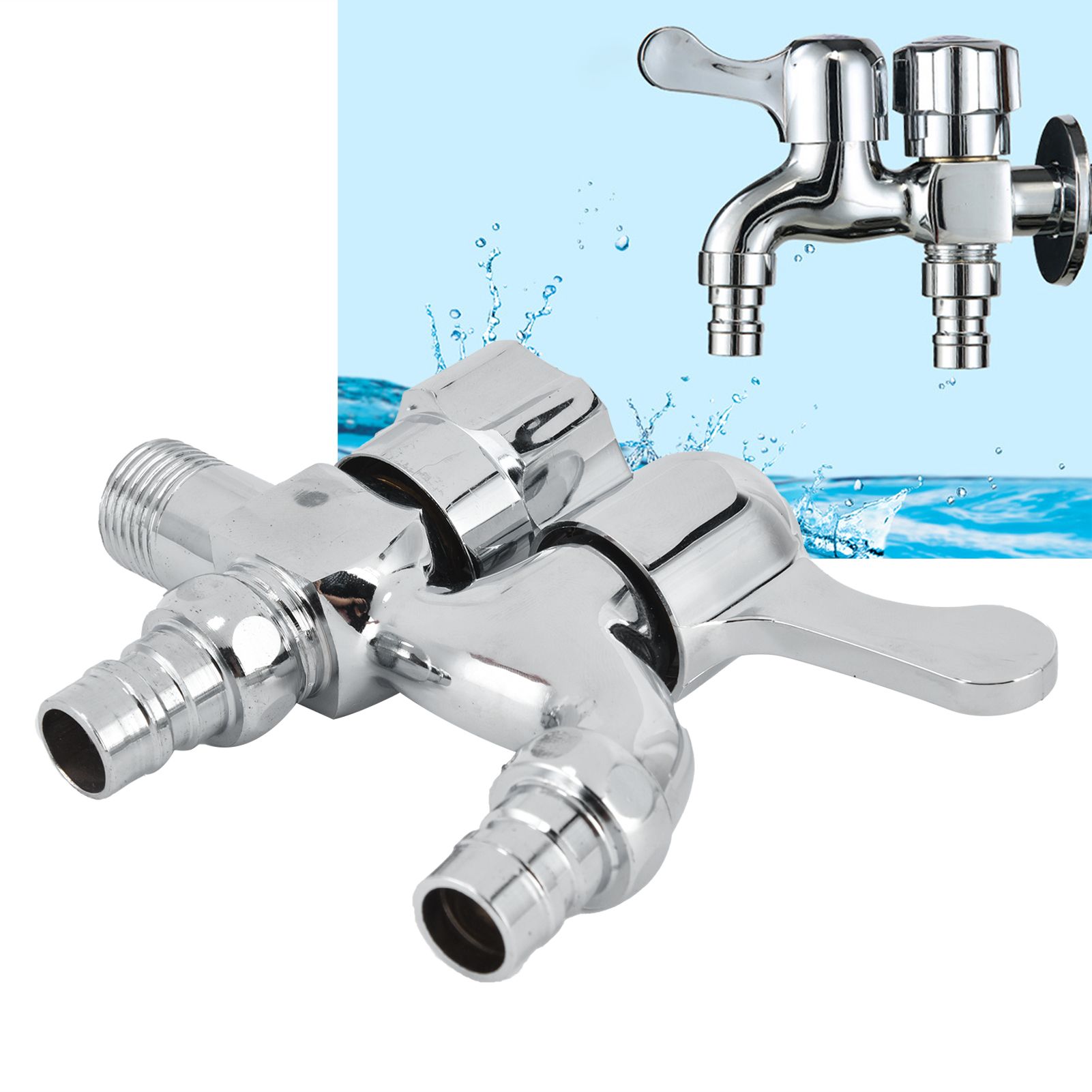 G1/2 Male Thread Double Faucet Washing Machine Faucet Water Tap for Garden view 11