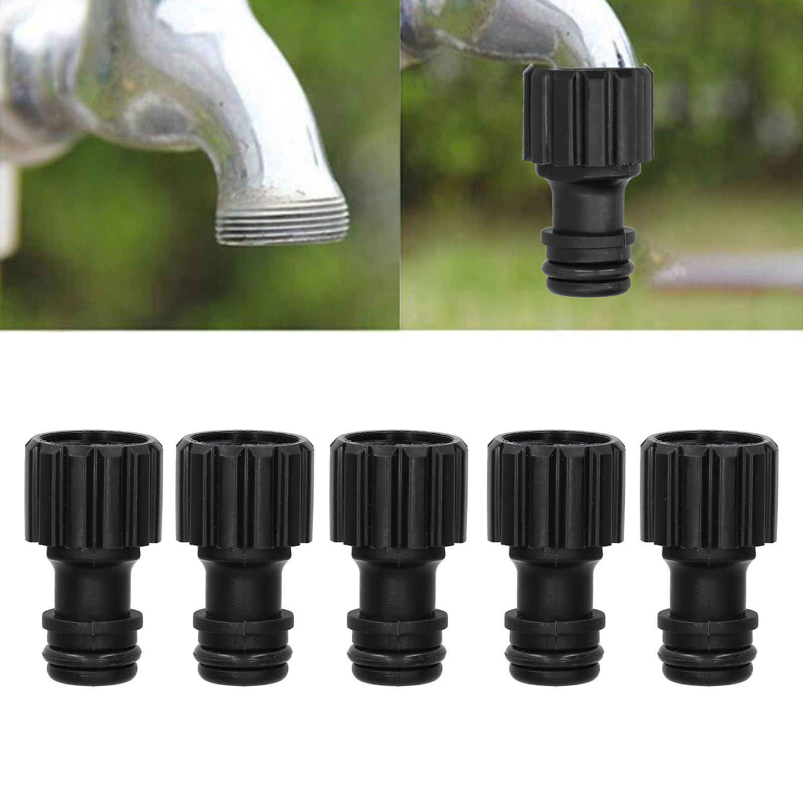 5PCS G3/8 Female Thread Nipple Connector Plastic Faucet Quick Connector Garden view 11