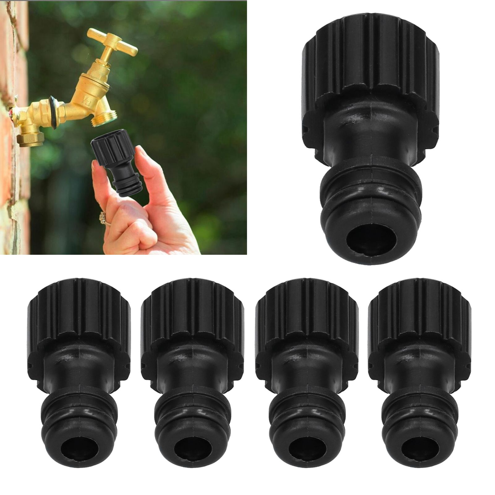 5PCS G3/8 Female Thread Nipple Connector Plastic Faucet Quick Connector Garden view 12
