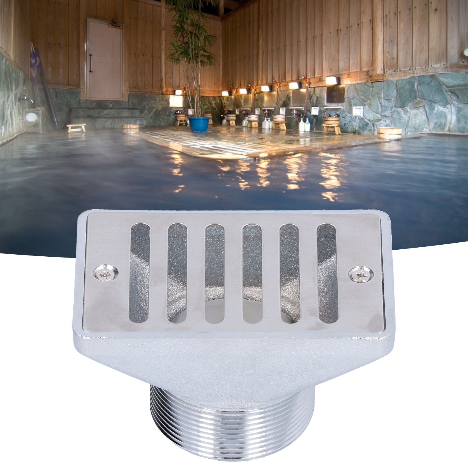 Male Thread Swimming Pool Water Overflow Outlet Pool Wall Drain Cover view 11