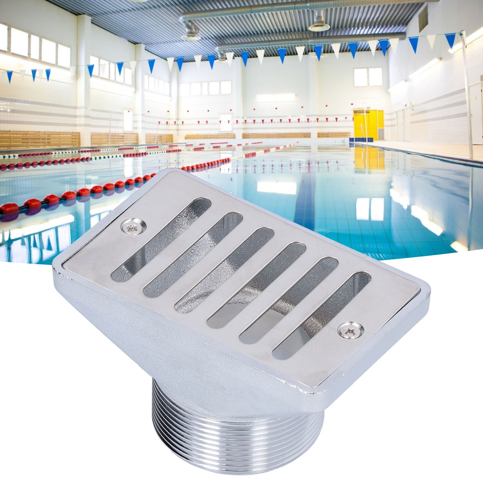 Male Thread Swimming Pool Water Overflow Outlet Pool Wall Drain Cover view 12