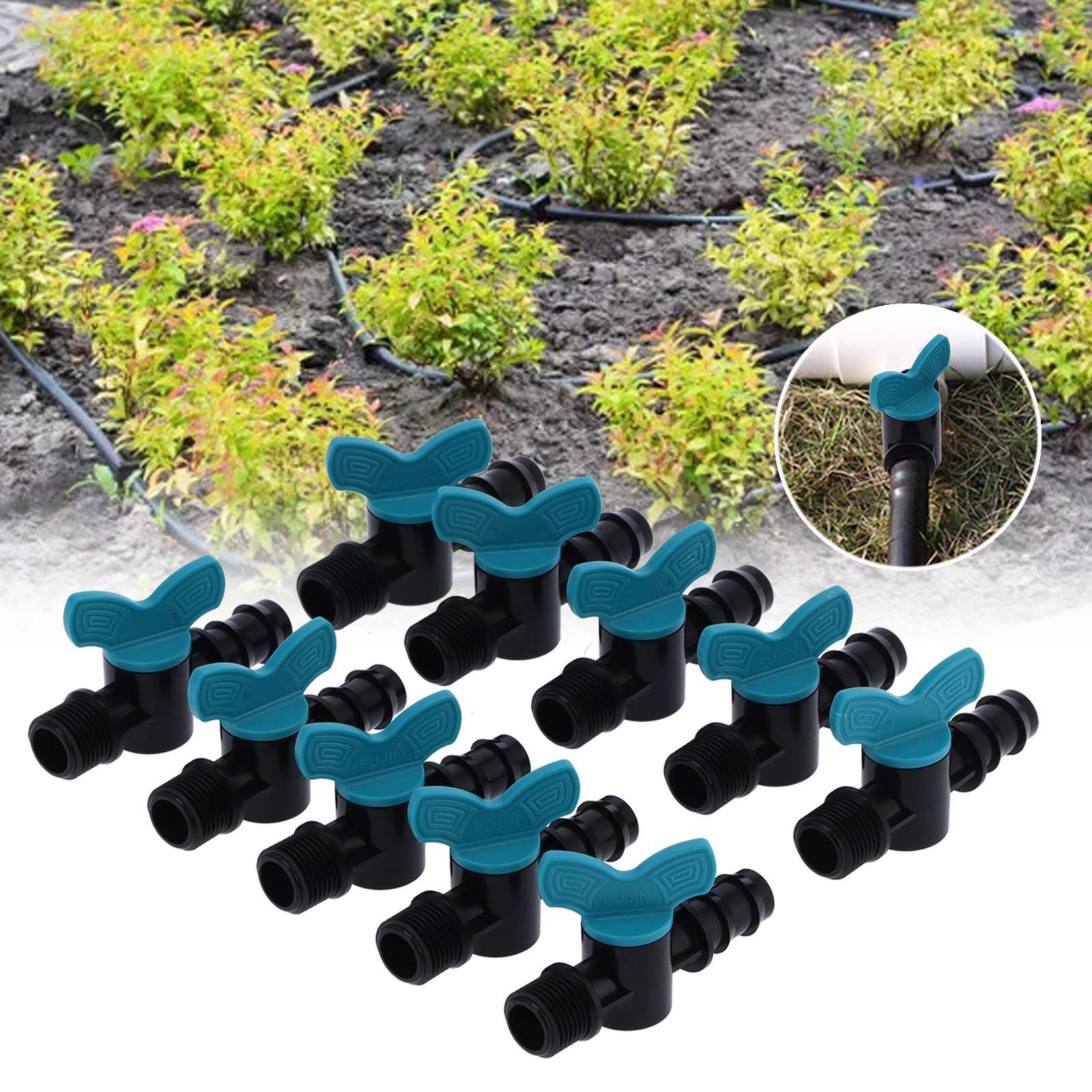 50PCS 16x3/4in Male Thread Irrigation Switch Valve Plastic Gate Valves for view 10