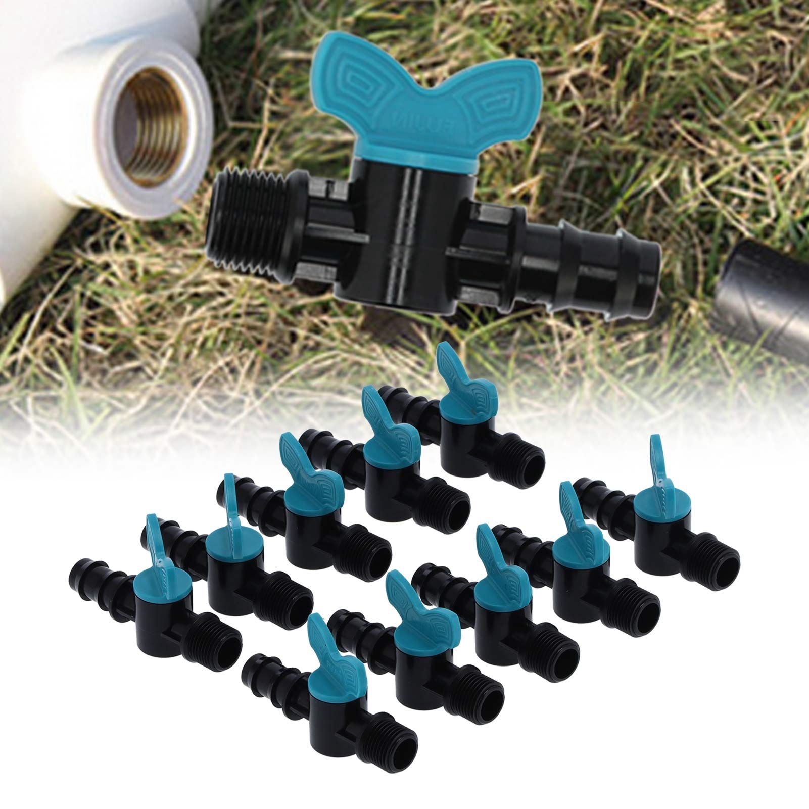 50PCS 25x1/2in Male Thread Irrigation Shut Off Switch Valve Barbed Ball Valve view 11