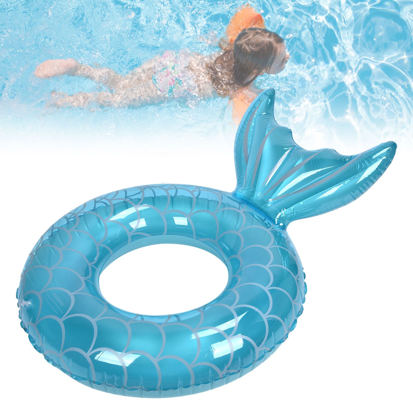 Swimming Ring Fishtail Inflatable Swimming Circle Swim Ring Pool Float for view 11