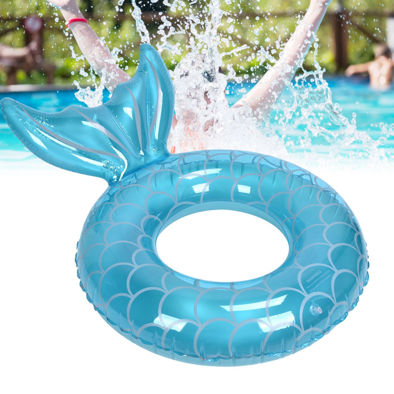 Swimming Ring Fishtail Inflatable Swimming Circle Swim Ring Pool Float for view 12