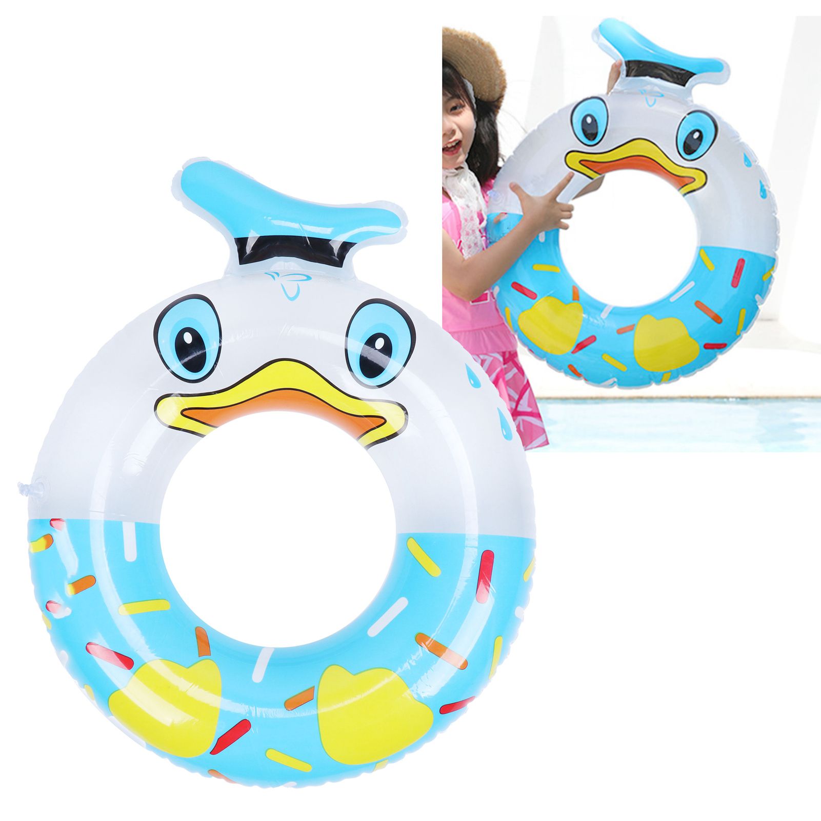 Kids Pool Tube Cartoon Swimming Ring Thickened Inflatable Pool Float Tube view 12
