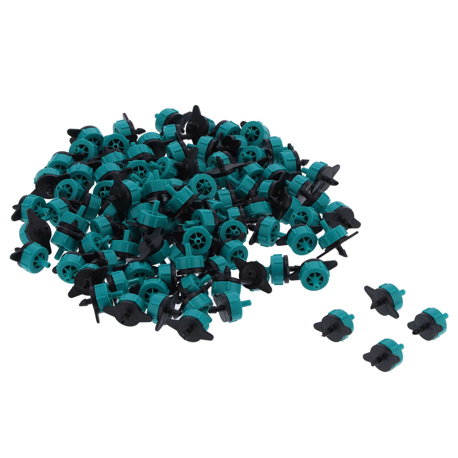 100Pcs 8L Pressure Compensating Drip Emitters for 4/7 Hose Horticultural — image 1
