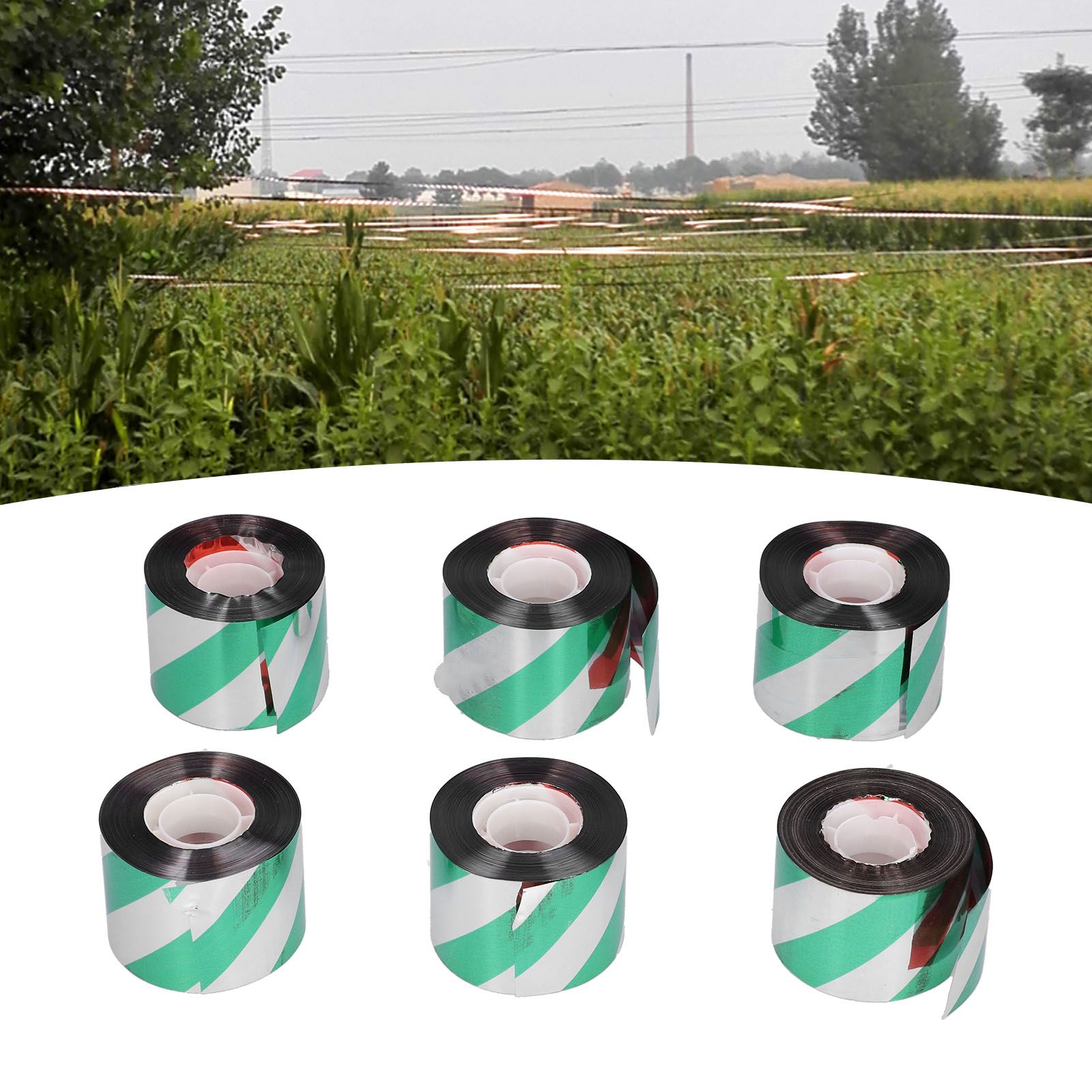 6PCS Bird Deterrent Reflective Scare Ribbon Bird Repellent Scare Tape for view 11
