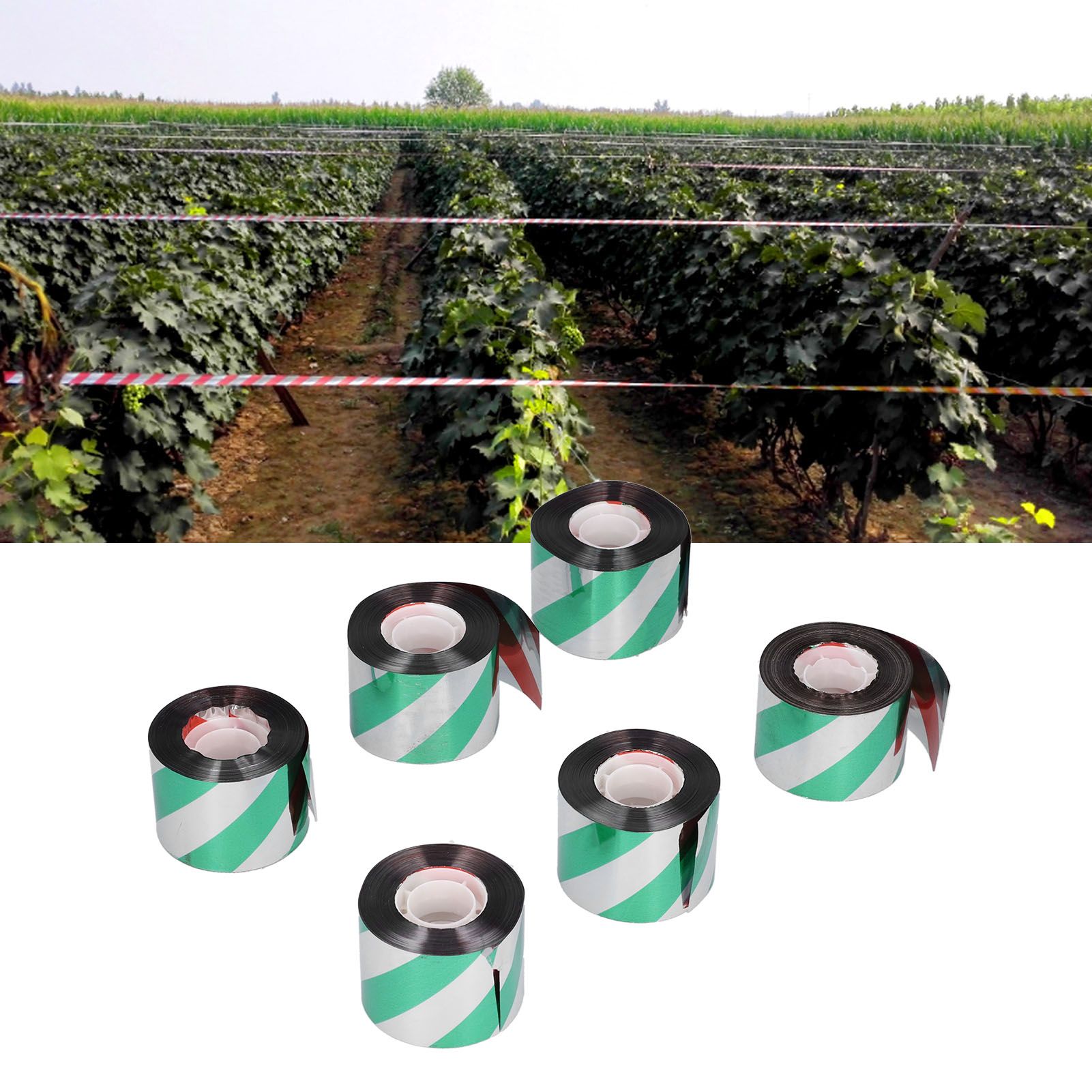 6PCS Bird Deterrent Reflective Scare Ribbon Bird Repellent Scare Tape for view 12