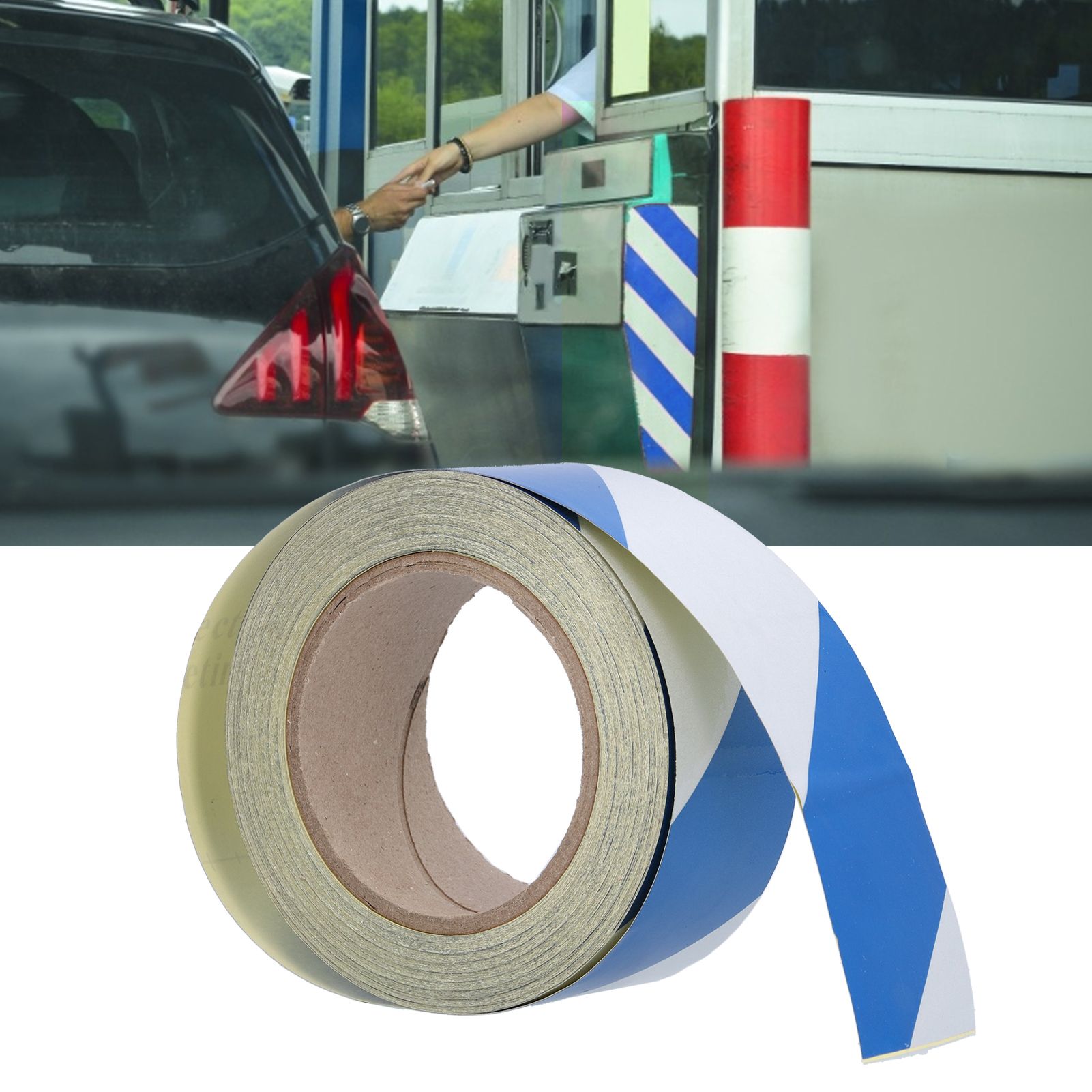 5cmx30m Reflective Safety Warning Tape Blue White Striped Hazard Marking Tape view 11