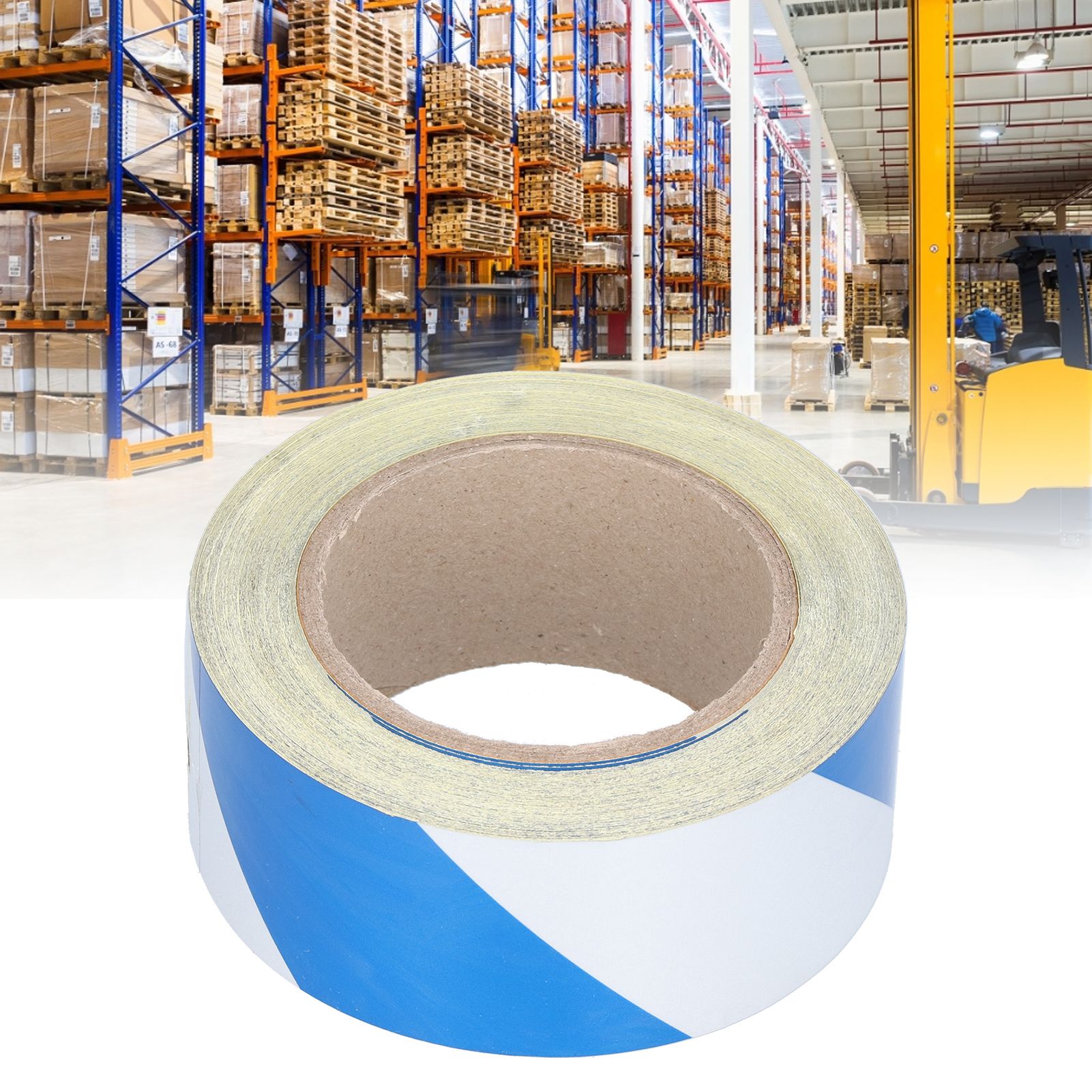 5cmx30m Reflective Safety Warning Tape Blue White Striped Hazard Marking Tape view 12