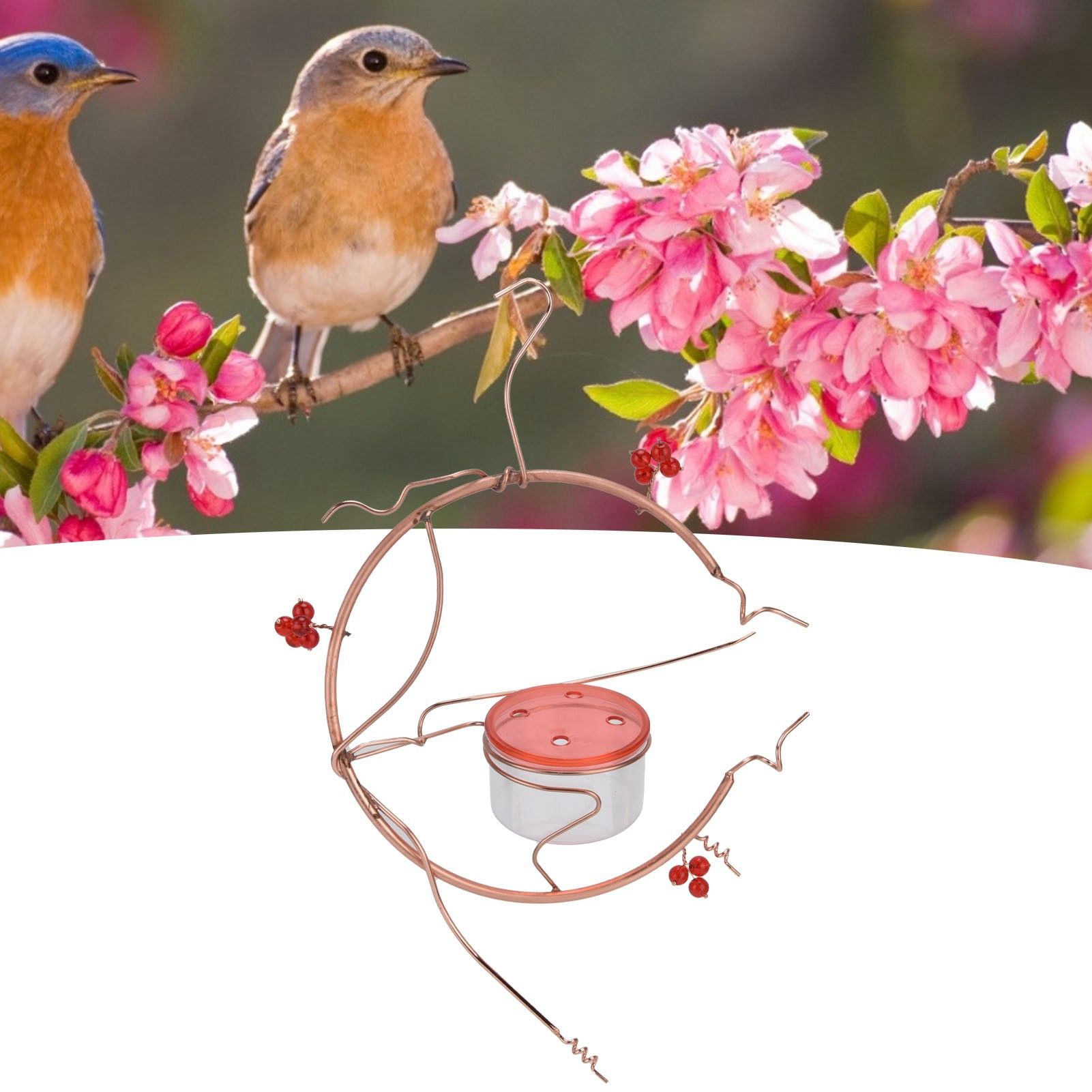 Bird Feeder Hanging Metal Bird Water Feeder Bird Accessories for Courtyard view 11