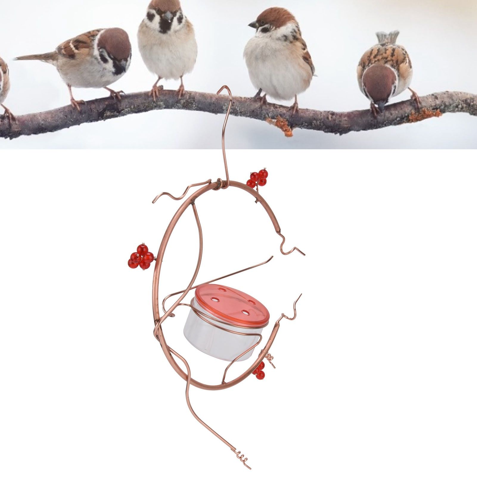 Bird Feeder Hanging Metal Bird Water Feeder Bird Accessories for Courtyard view 12