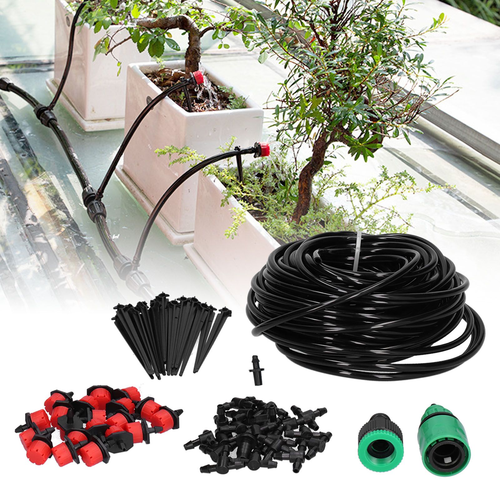 20M 4/7 Hose Garden Irrigation System Automatic Drip Irrigation Kit Adjustable view 11