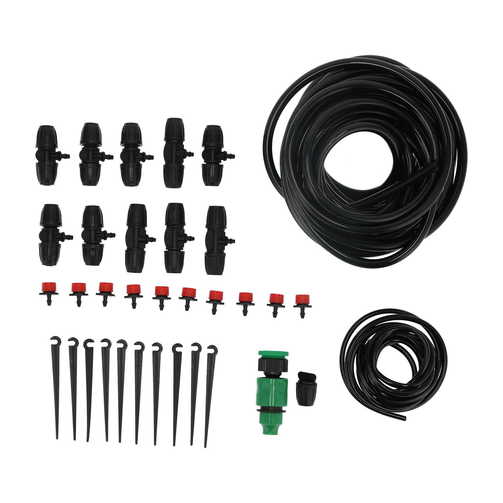 10m 8/11 Hose Adjustable Drippers Tee Kit Garden Automatic Watering Drip view 2