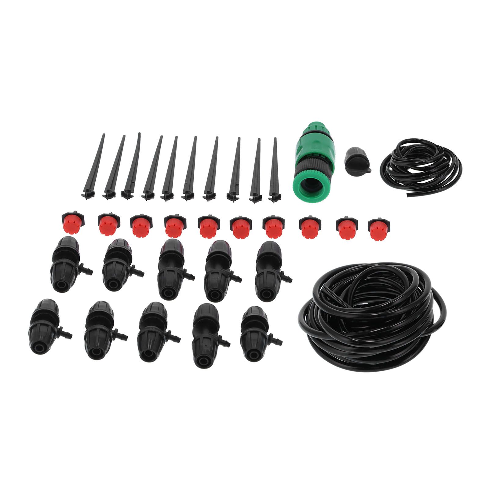 10m 8/11 Hose Adjustable Drippers Tee Kit Garden Automatic Watering Drip view 10