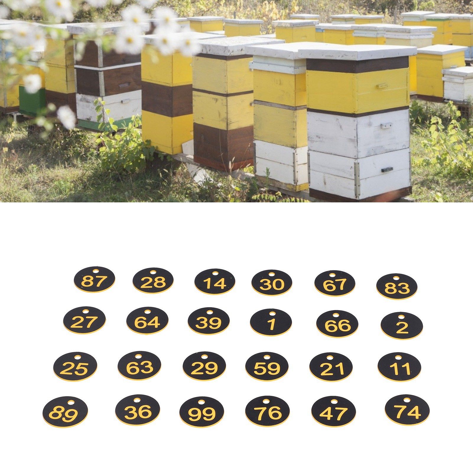 100Pcs Round Number Tag Beehive Sign Marker Labels with Hole Farm Beekeeping view 11