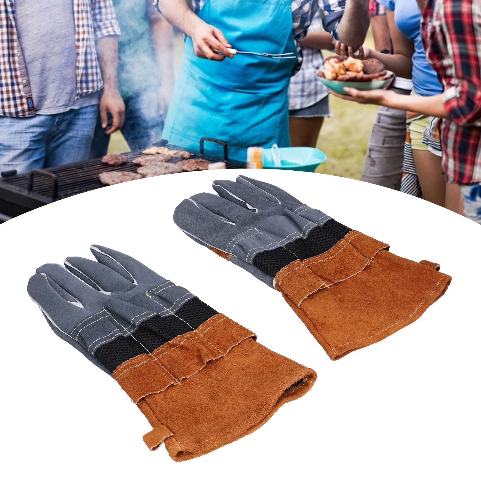 AntiScalding Gloves Cowhide High Temperature and Fire Resistant Protective view 11