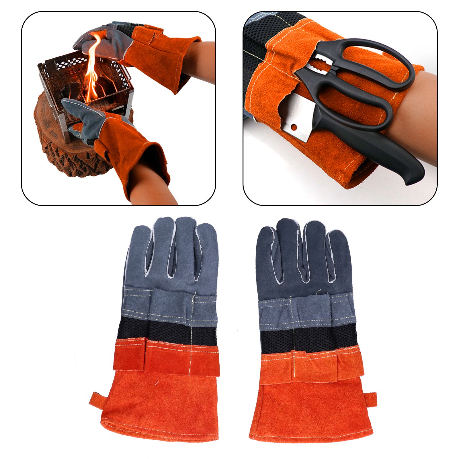 AntiScalding Gloves Cowhide High Temperature and Fire Resistant Protective view 11