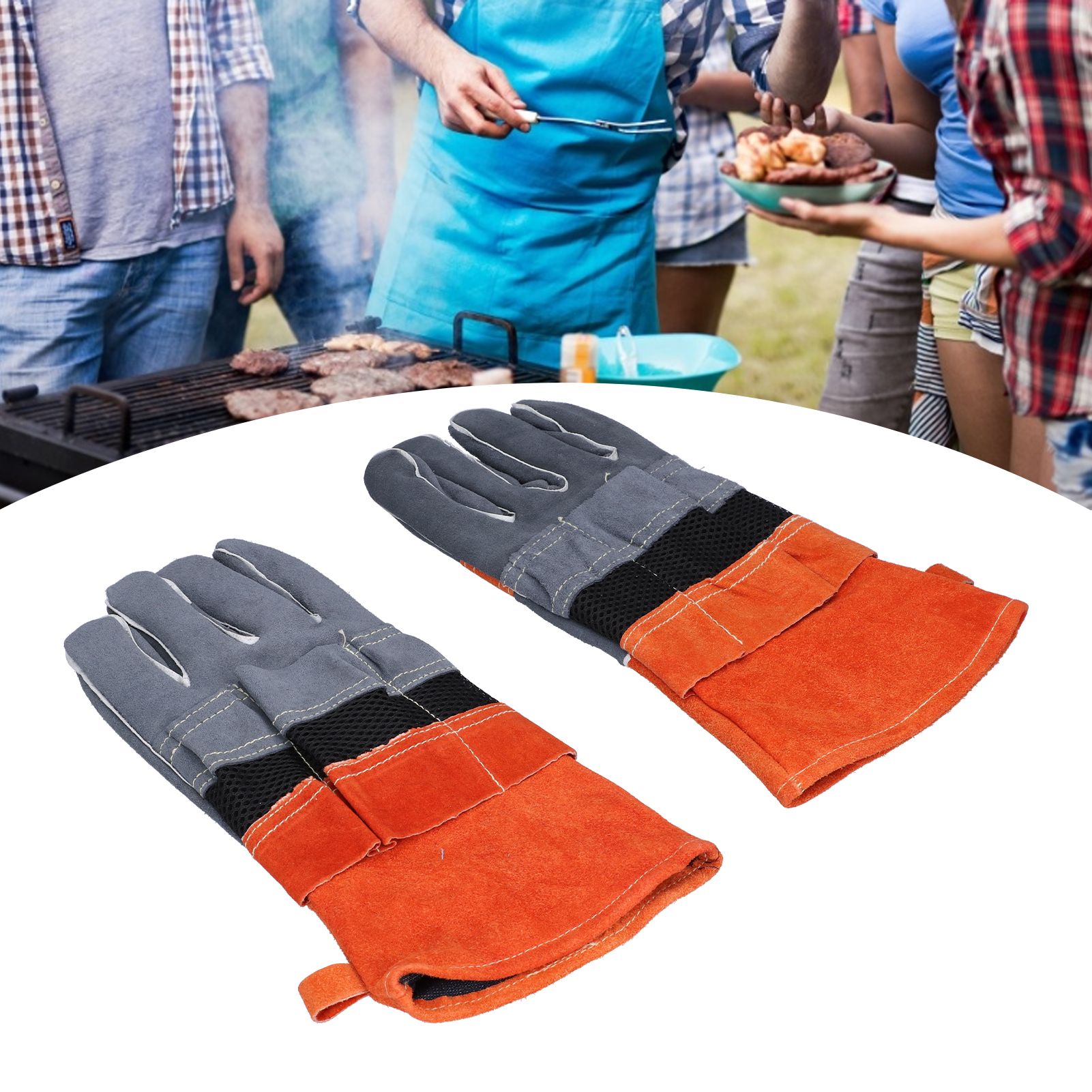 AntiScalding Gloves Cowhide High Temperature and Fire Resistant Protective view 12