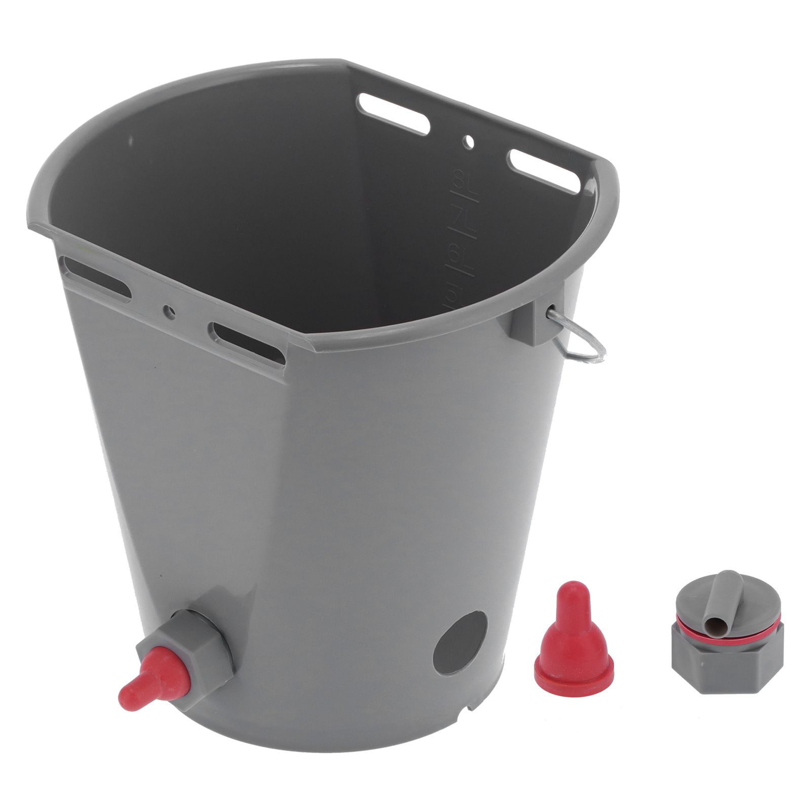 8L Feeder Bucket with 2 Nipple Milk Feeding Barrel Livestock Farm Accessory view 2