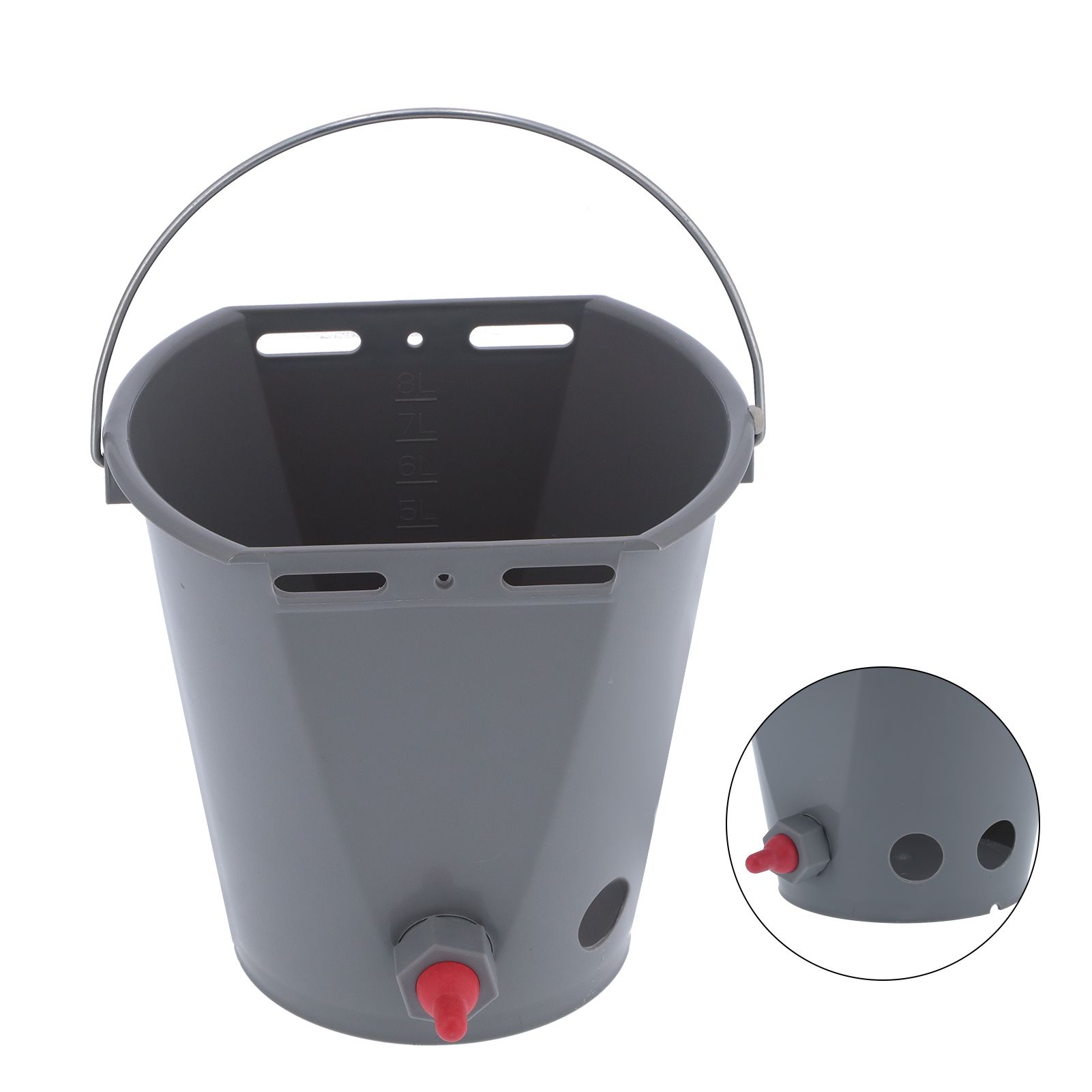Milk Feed Bucket with 4 Nipples Check Valves Livestock Plastic Feeding view 9