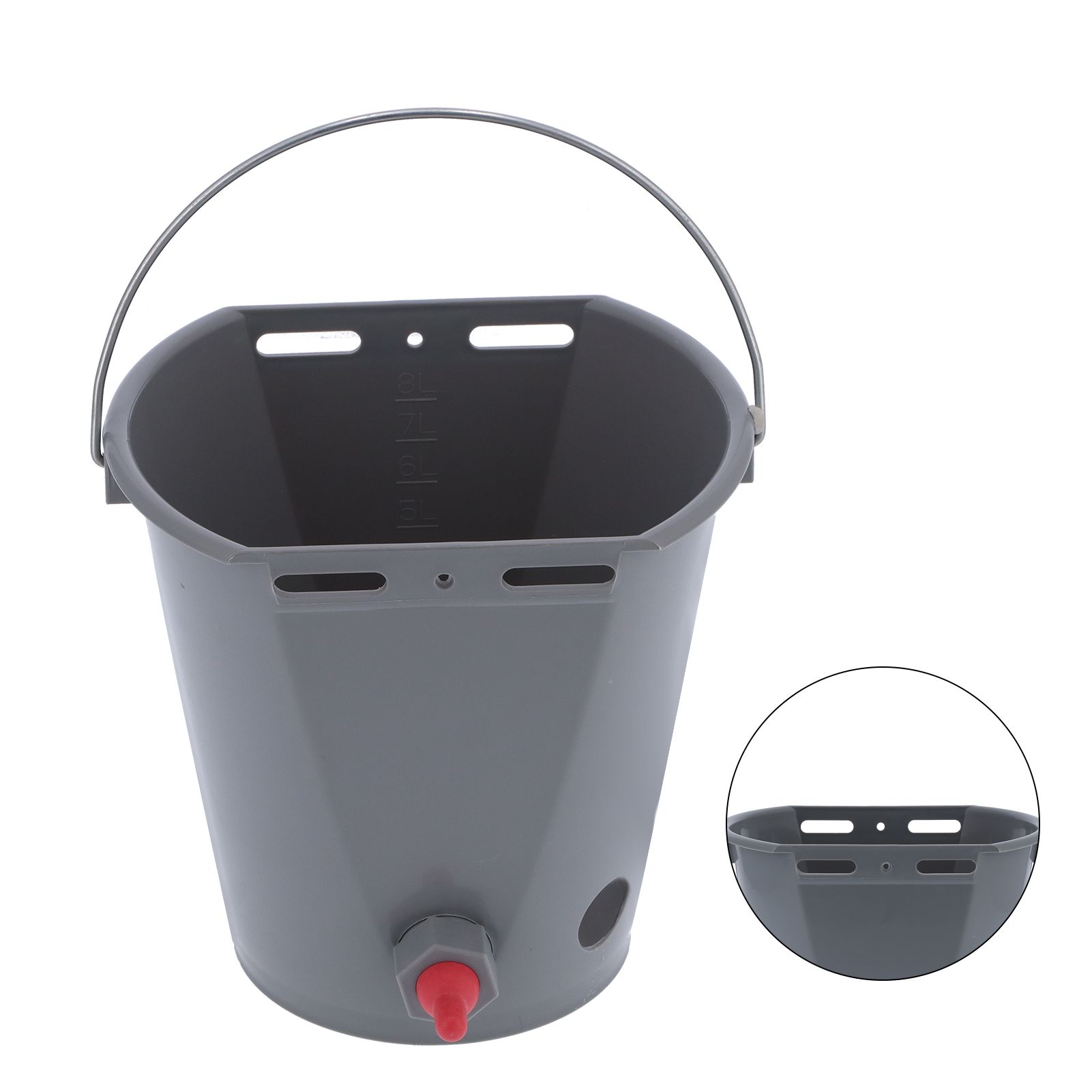 Milk Feed Bucket with 4 Nipples Check Valves Livestock Plastic Feeding view 10