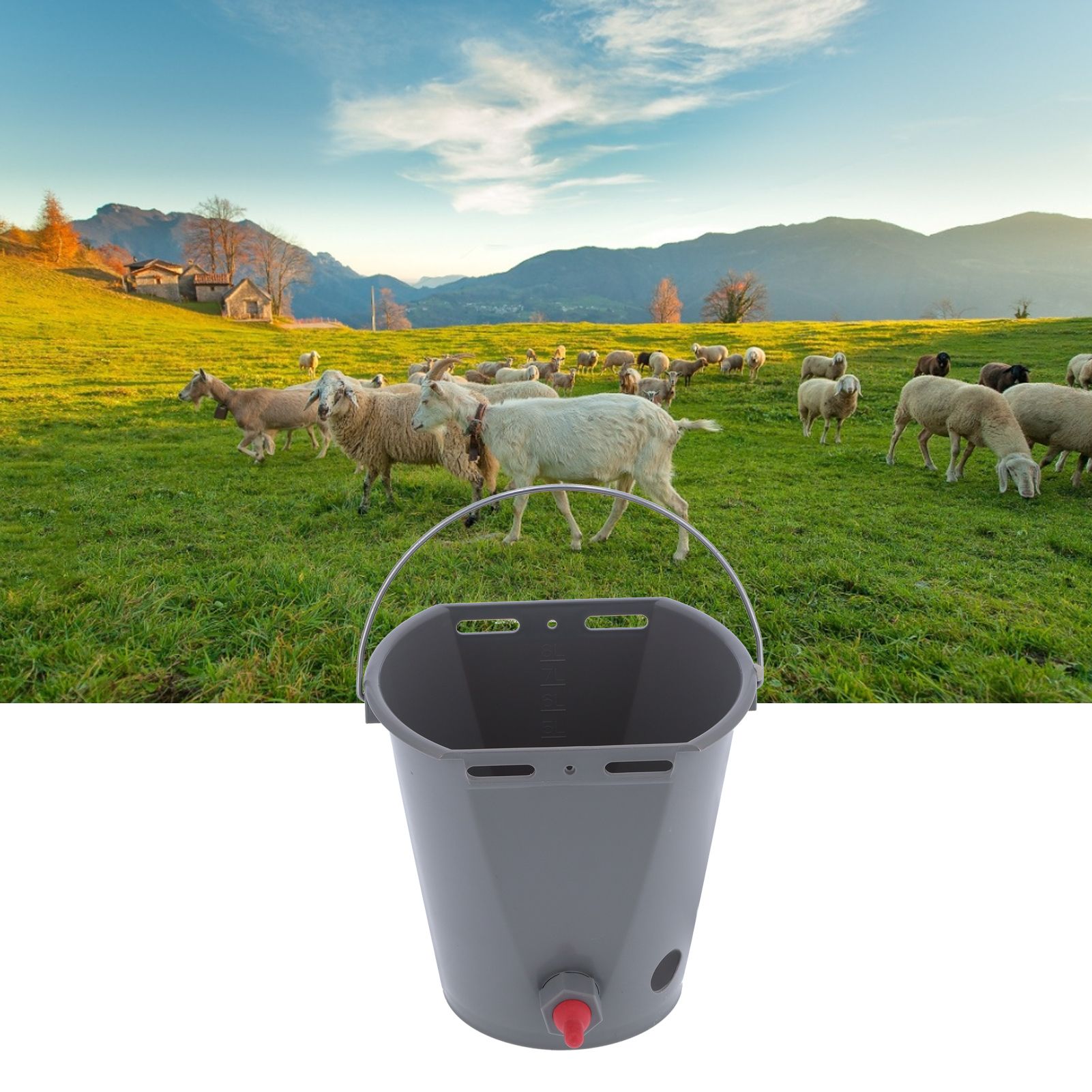 Milk Feed Bucket with 4 Nipples Check Valves Livestock Plastic Feeding view 11
