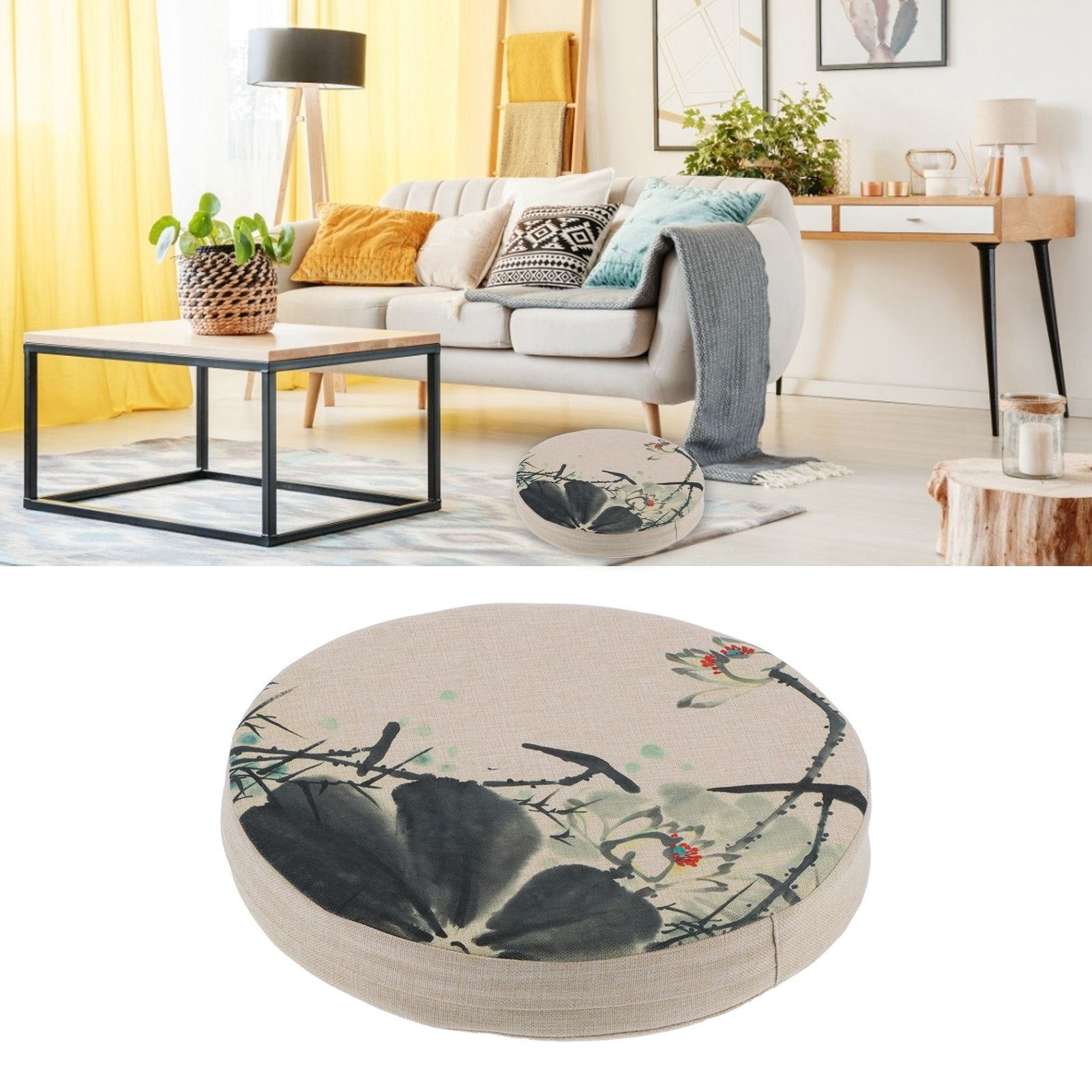 Cushion DirtResistant Removable Washable Chinese Style Cotton Linen Fabric view 12