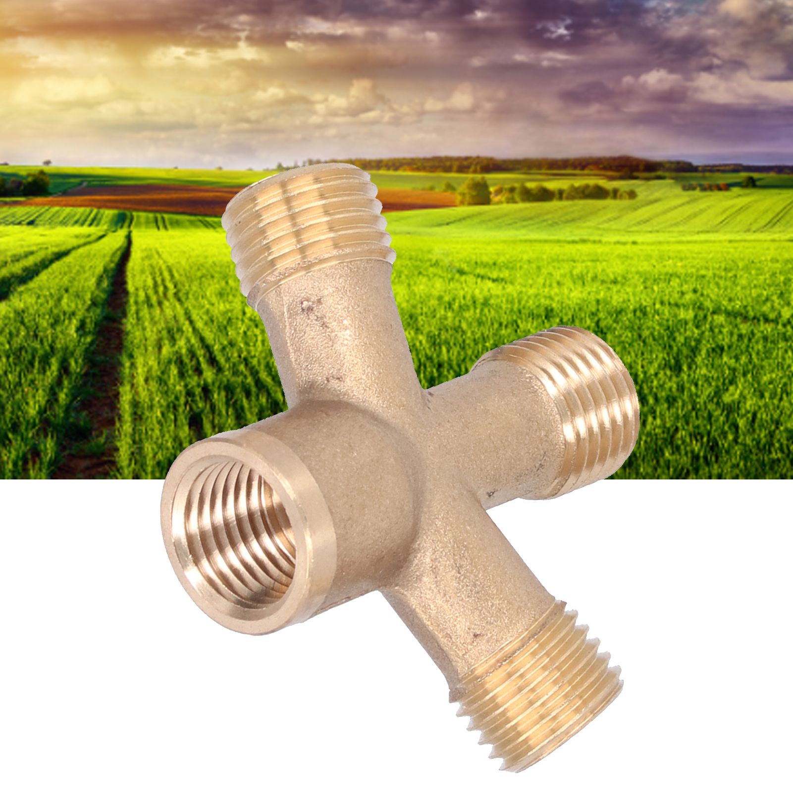 Cross Hose Splitter Garden Hose M14 Thread 4‑Way Connector Pipe Fittings for view 12