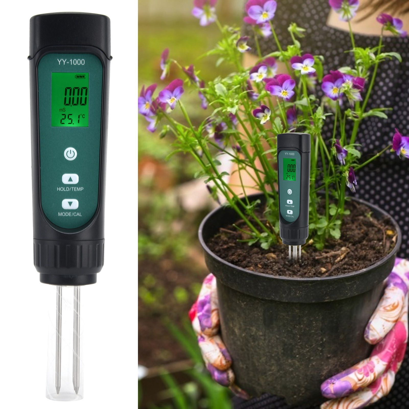 4Pin Integrated Sensor EC+Temperature Humidity Soil Detector Tester Meter for view 12