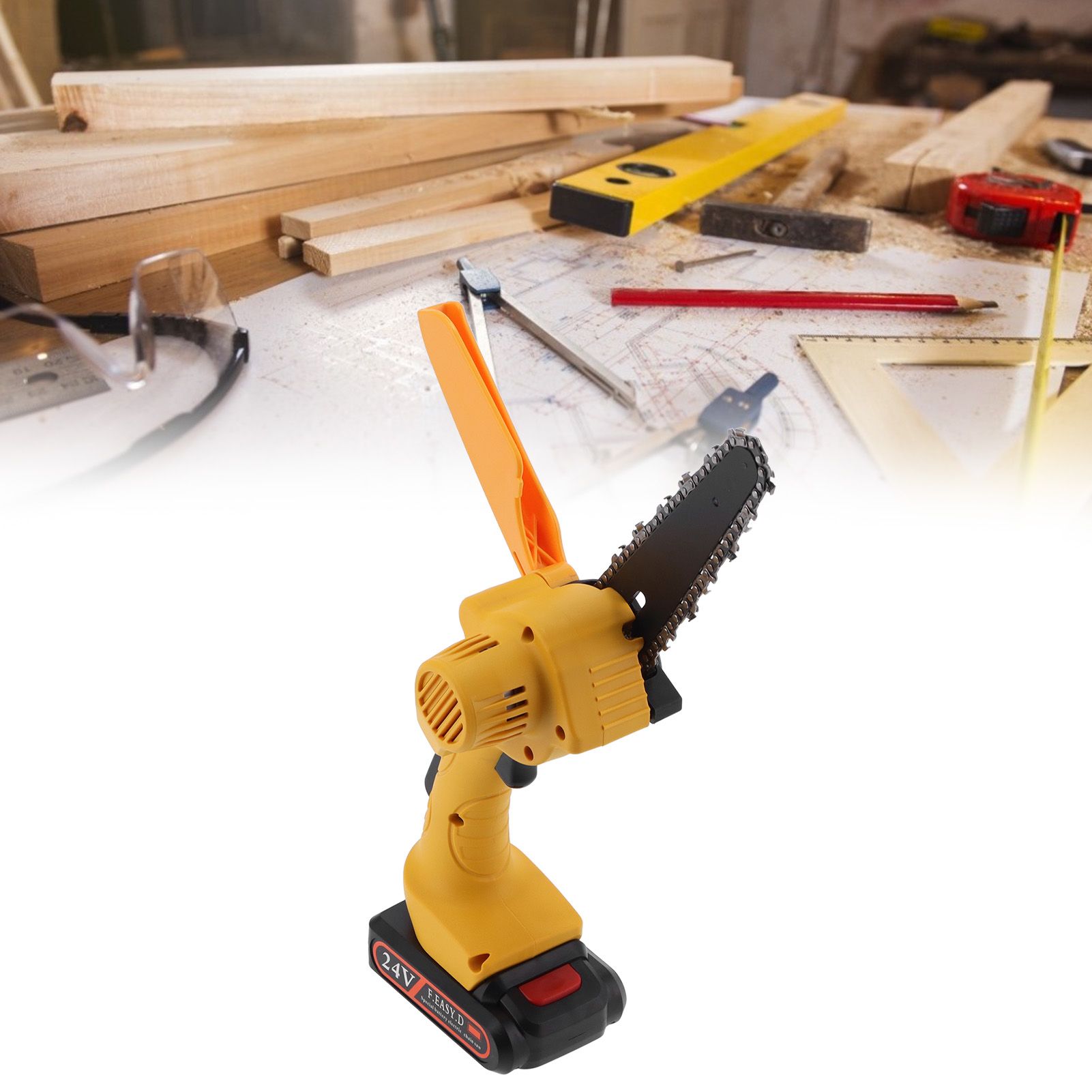 6 Inch Mini Electric Chain Saw High Power Brushed Logging Pruning Household view 11