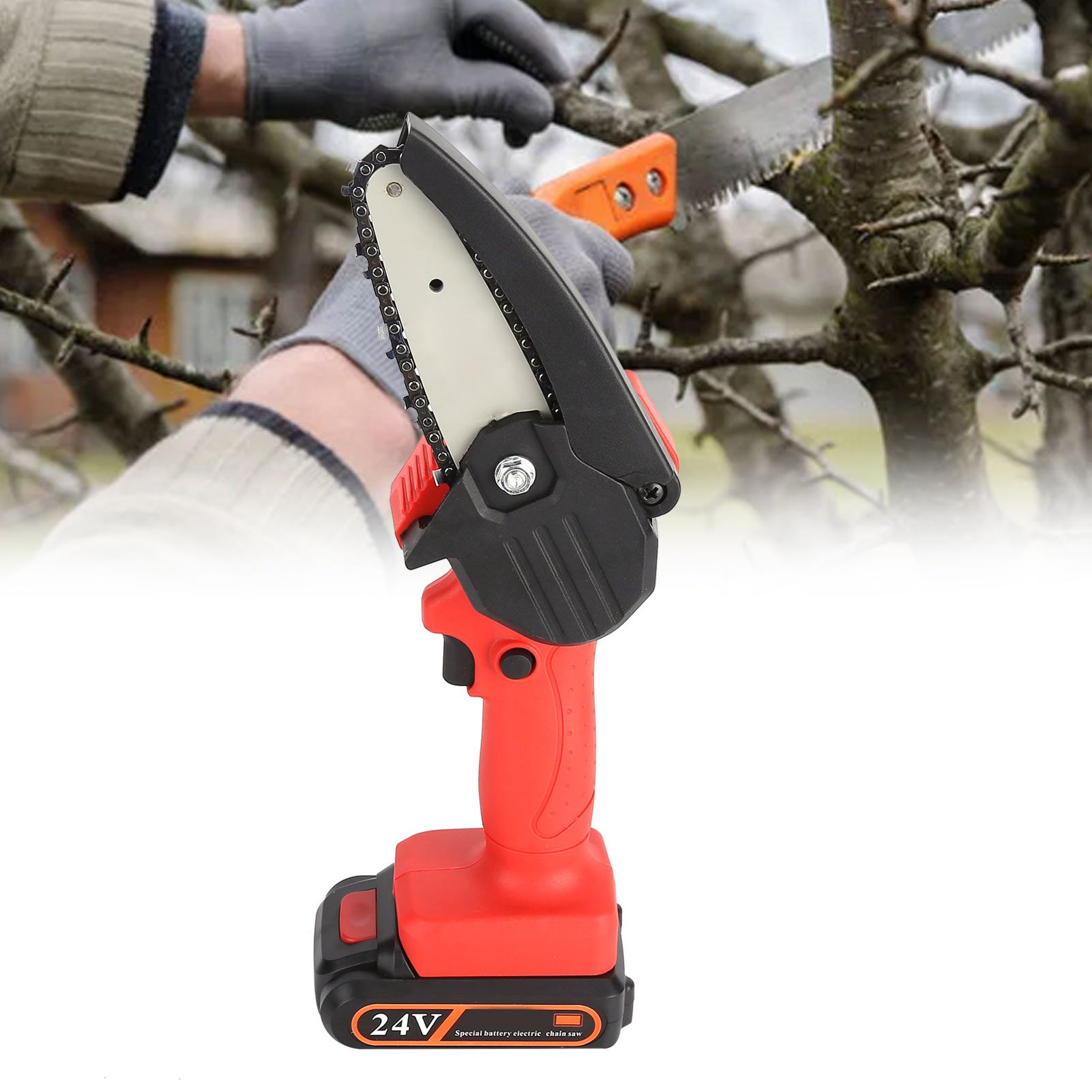 4in Electric Chain Saw Small Rechargeable Handheld Chainsaw for Garden view 11