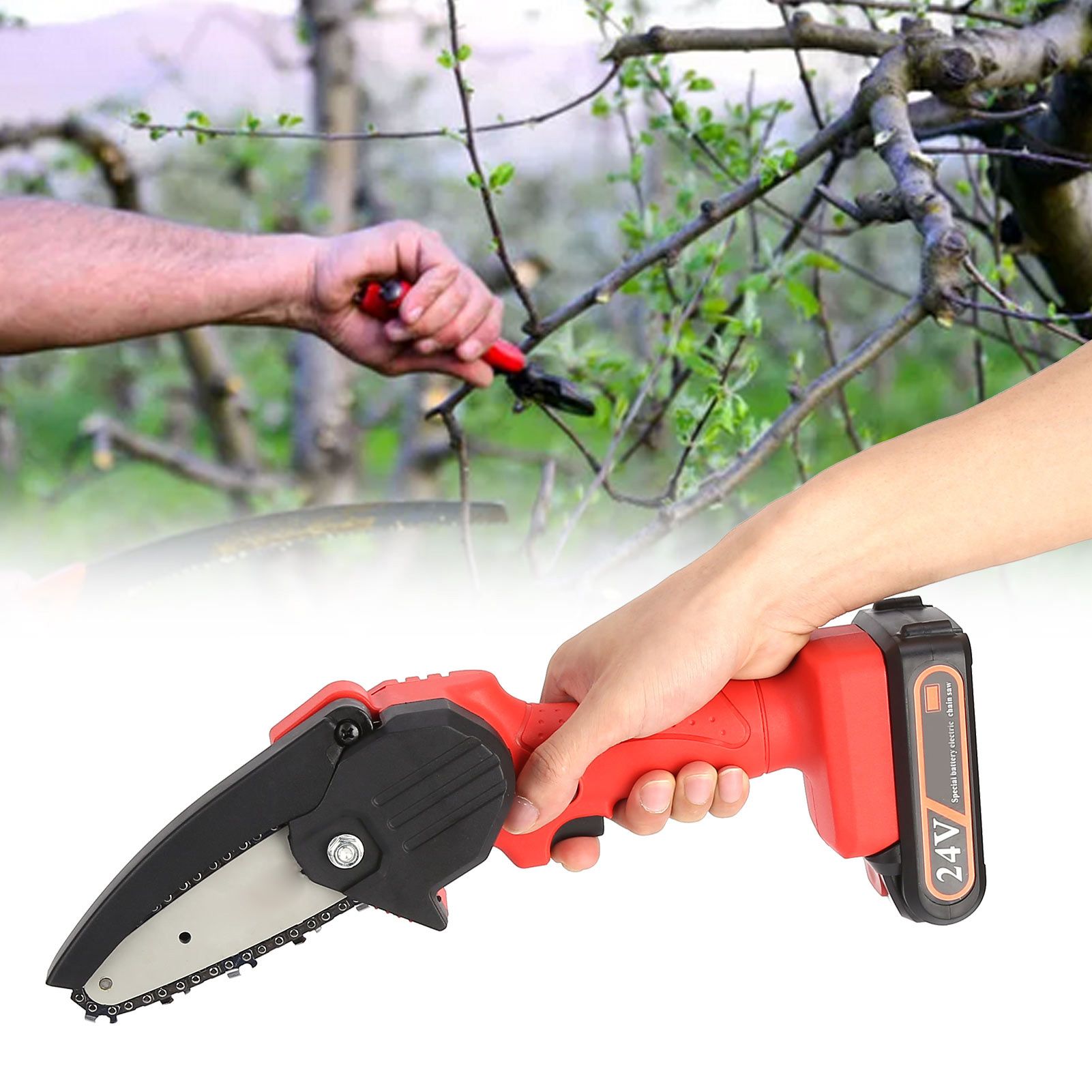 4in Electric Chain Saw Small Rechargeable Handheld Chainsaw for Garden view 12