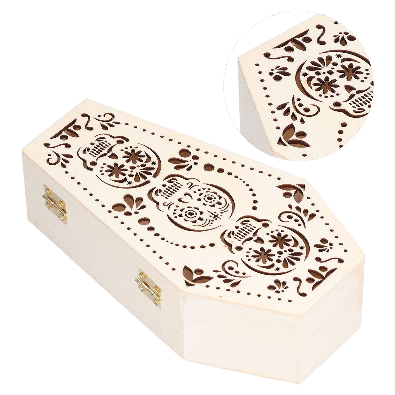2Pcs DIY Unfinished Wooden Coffin Box for Small Pet Funerals Halloween Party