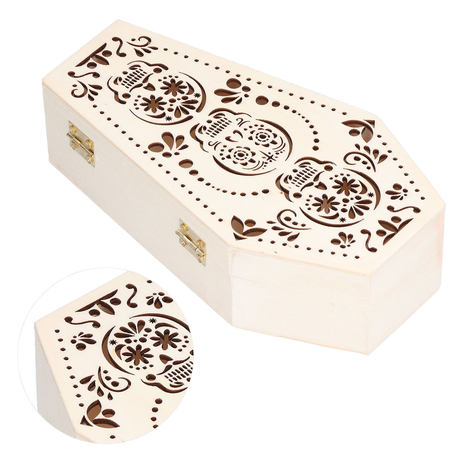 2Pcs DIY Unfinished Wooden Coffin Box for Small Pet Funerals Halloween Party view 10