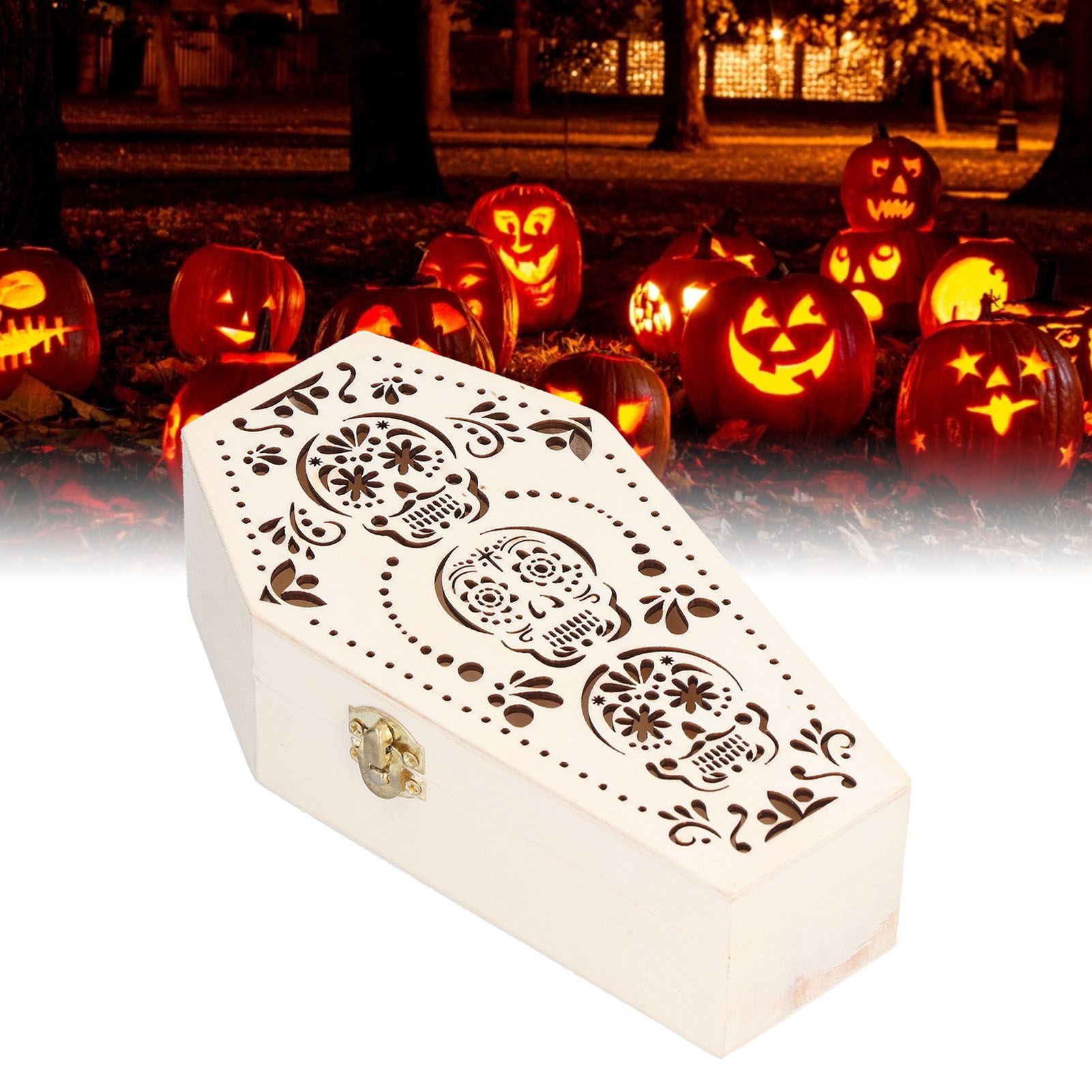 2Pcs DIY Unfinished Wooden Coffin Box for Small Pet Funerals Halloween Party view 12