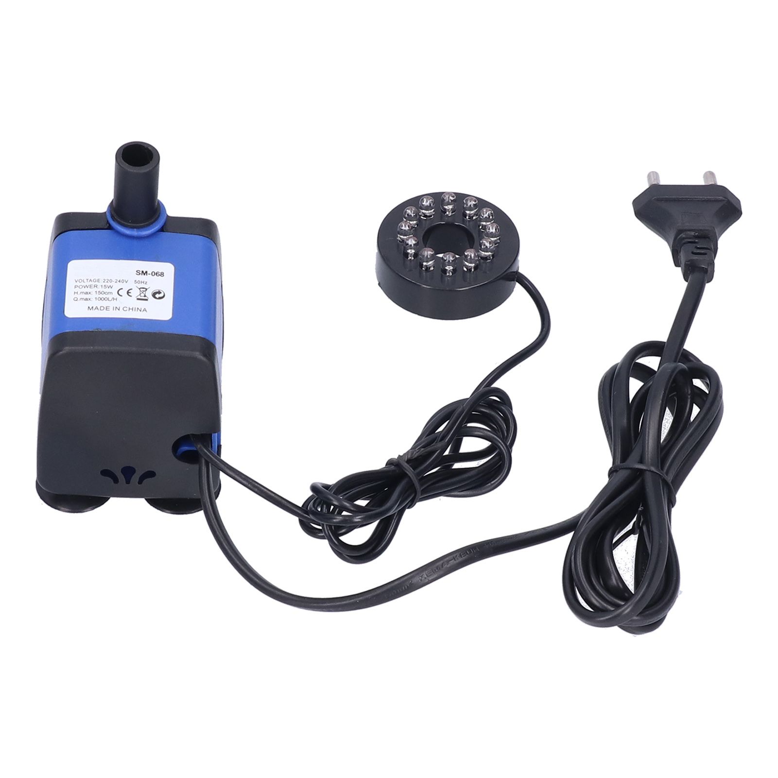 3 in 1 Submersible Fountain Pump Fish Tank Water Pump with 7‑Color LED Light view 7