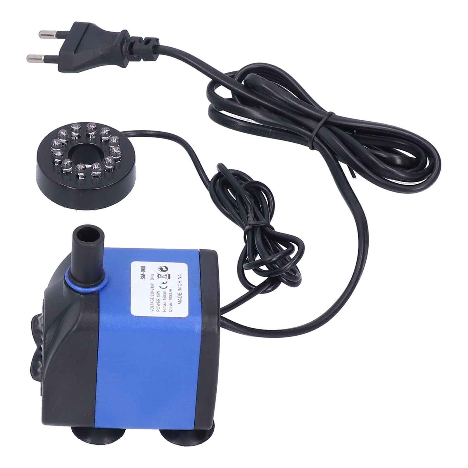 3 in 1 Submersible Fountain Pump Fish Tank Water Pump with 7‑Color LED Light view 9