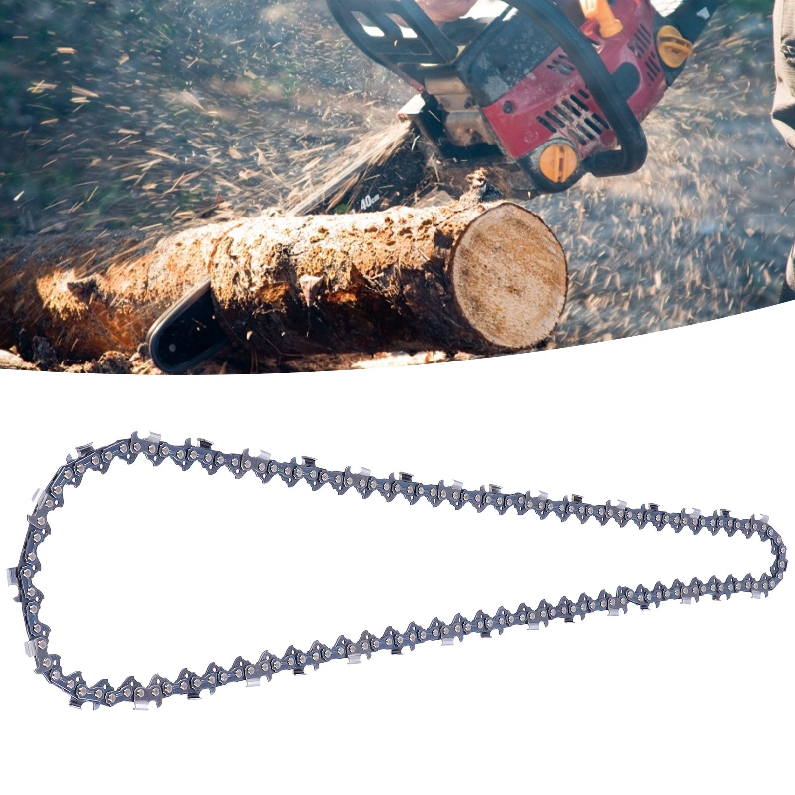 20in Full Chisel Steel Chain 3/8in Pitch 0.063 Gauge 72DL Drive Link Chainsaw view 11