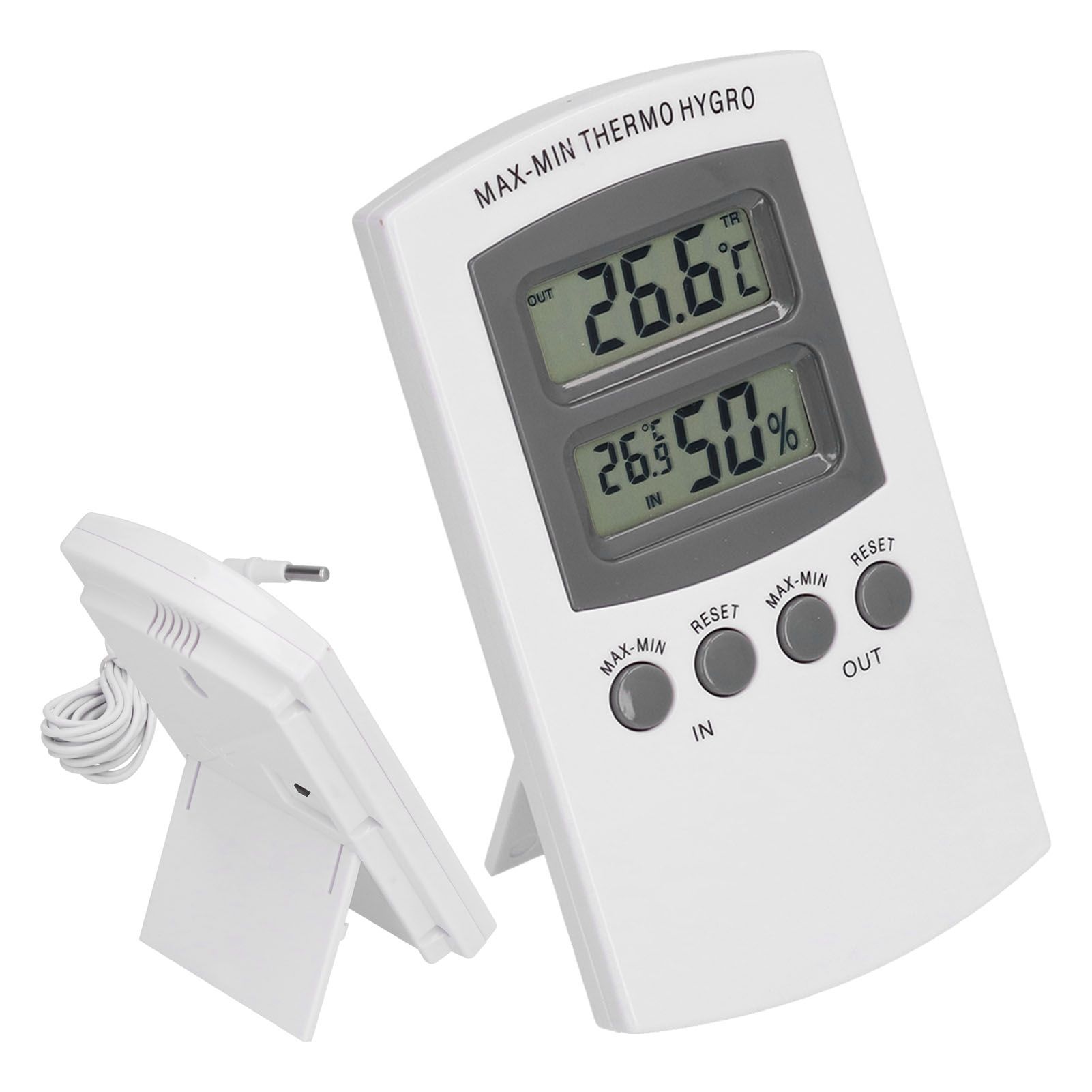 LCD Temperature and Humidity Monitor WallMountable Wired Flower Planting view 3