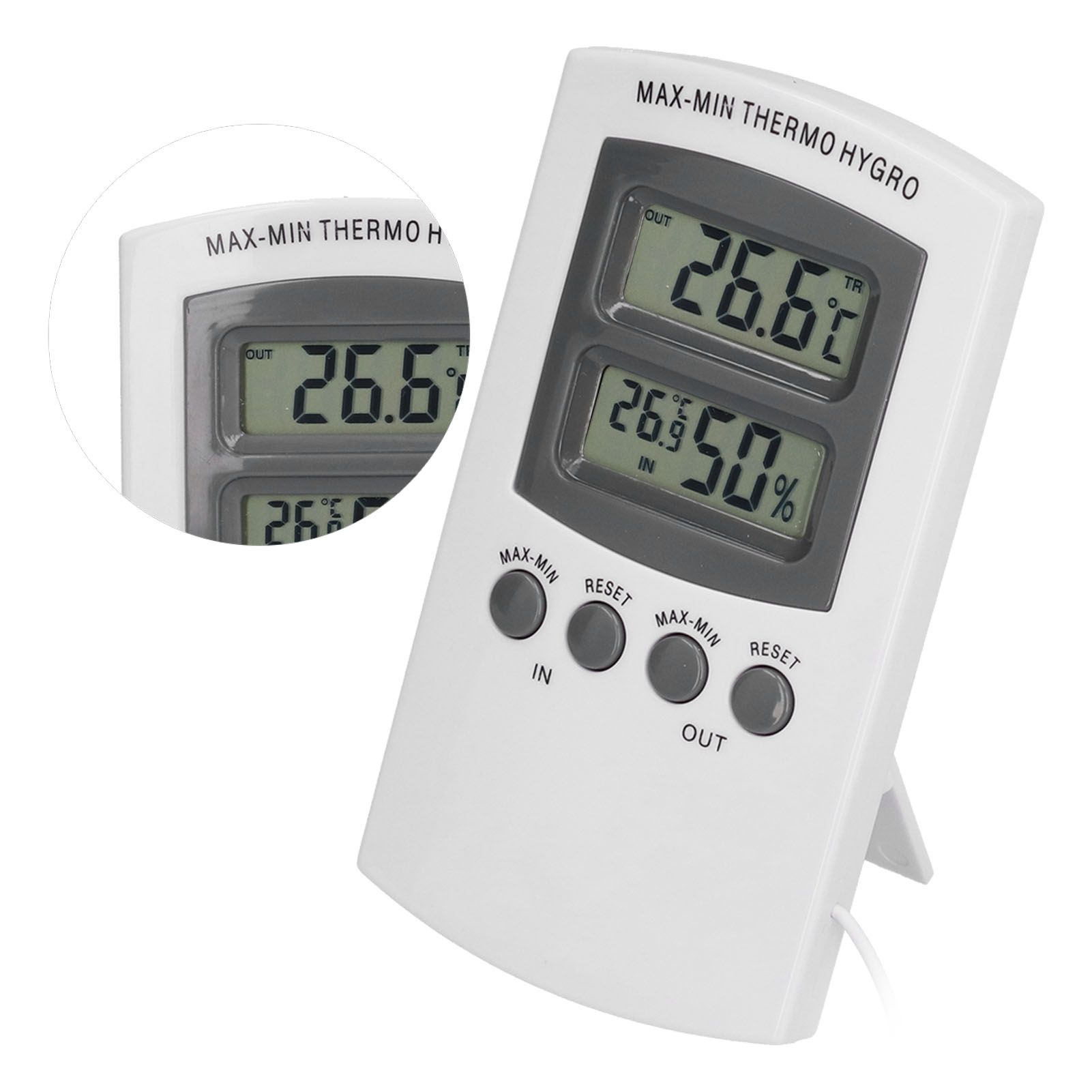 LCD Temperature and Humidity Monitor WallMountable Wired Flower Planting view 5