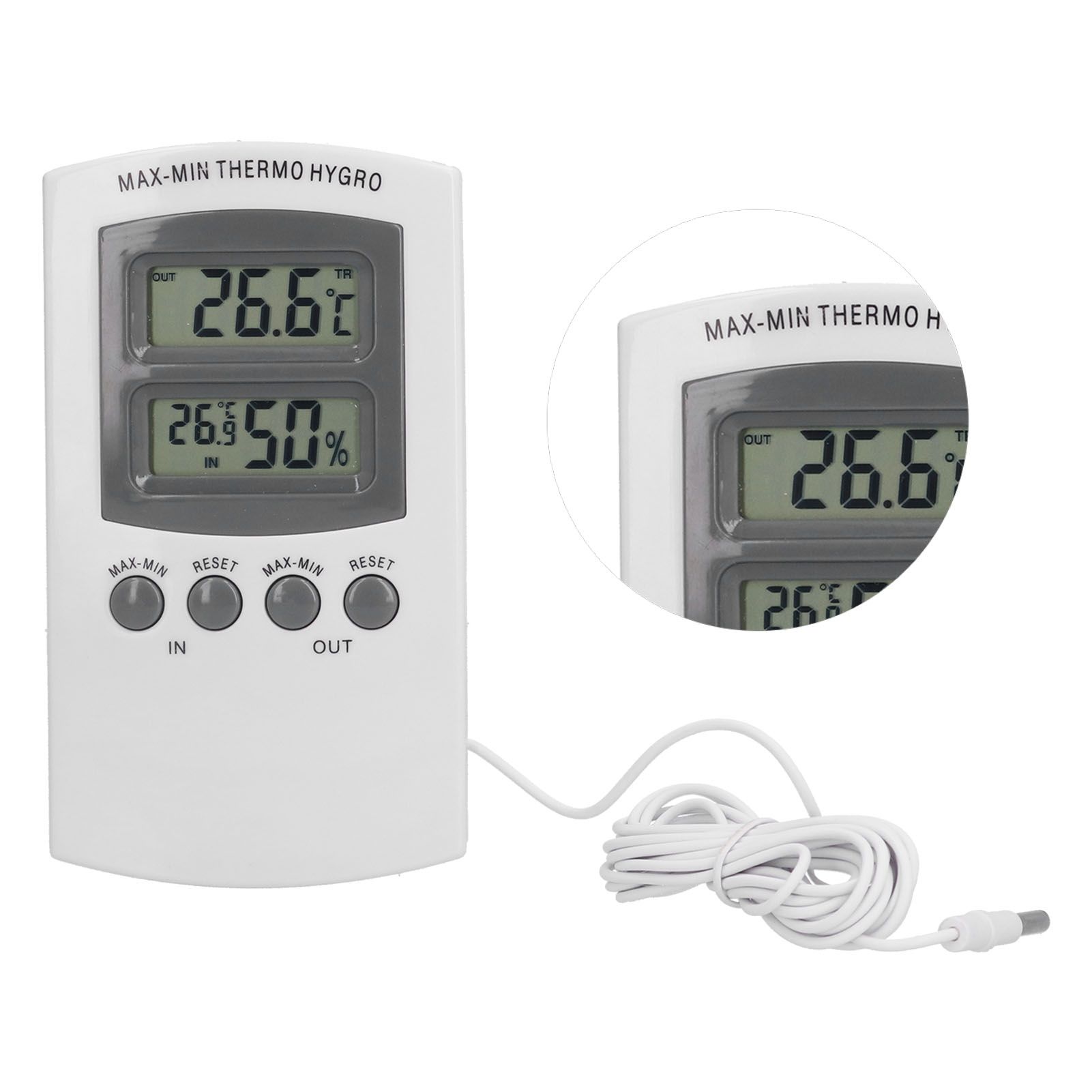 LCD Temperature and Humidity Monitor WallMountable Wired Flower Planting view 8