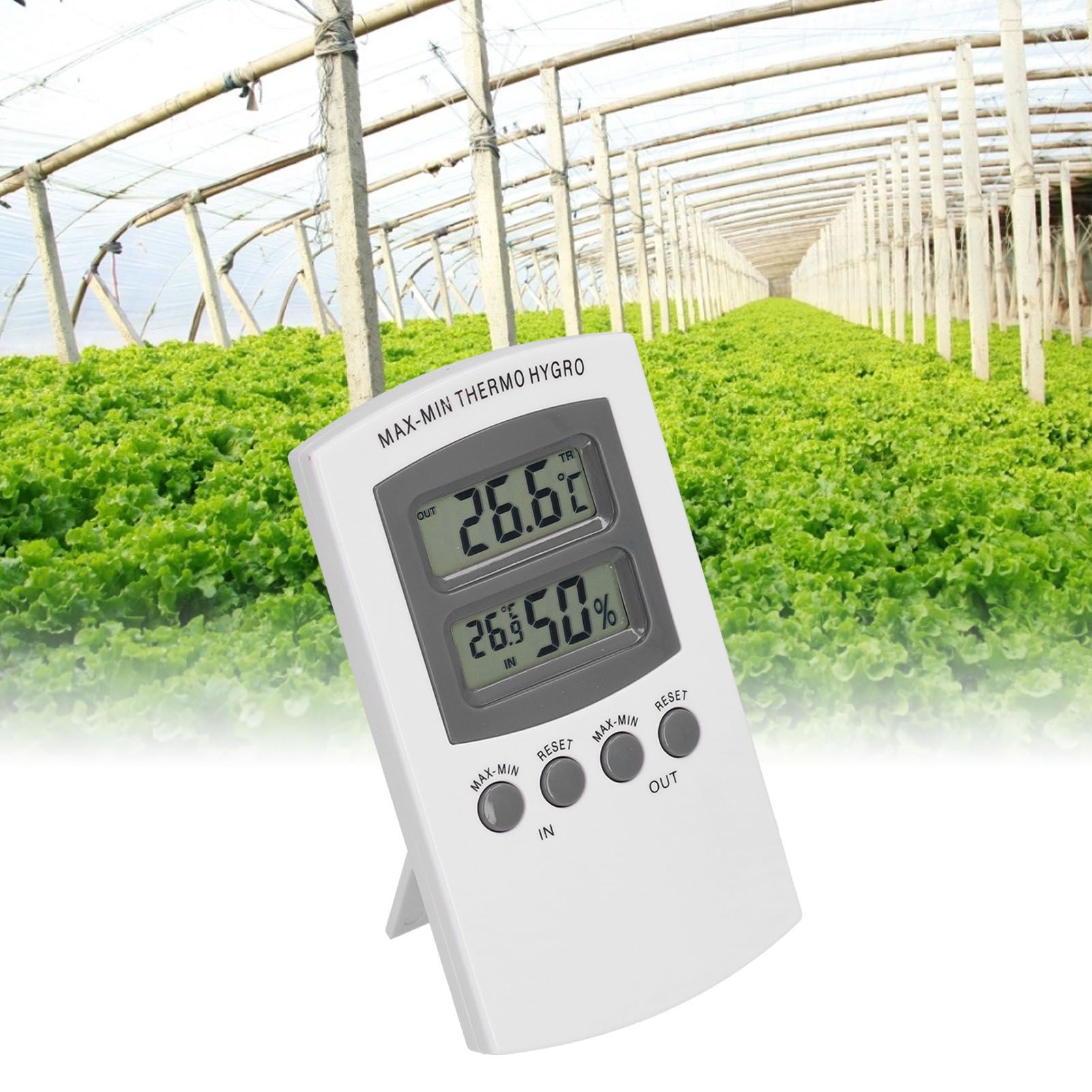 LCD Temperature and Humidity Monitor WallMountable Wired Flower Planting view 12