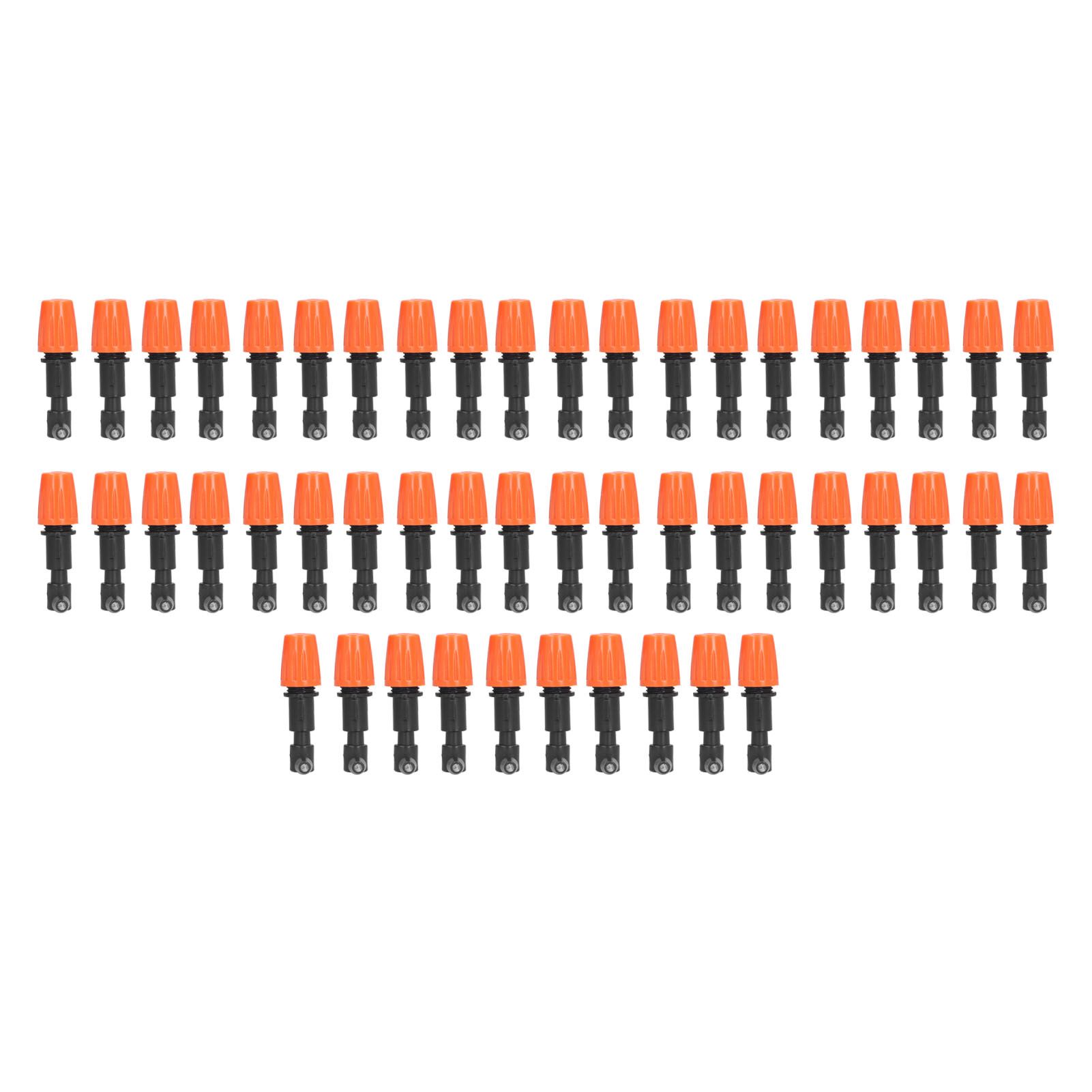 50Pcs Tee Connectors with Orange Adjustable Micro Atomizing Nozzles for Garden view 8