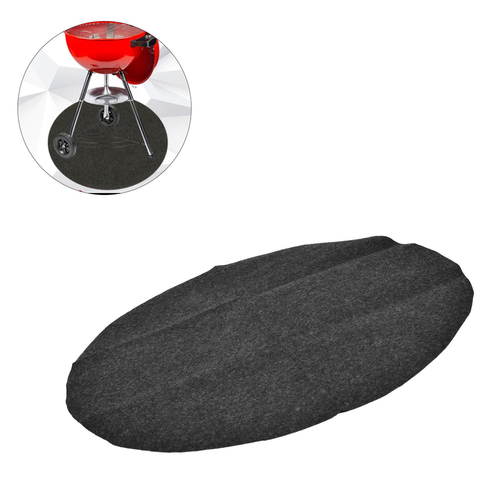 Barbecue Mat PE Oven Floor Mat Round Barbecue Mat BBQ OilProof and view 11