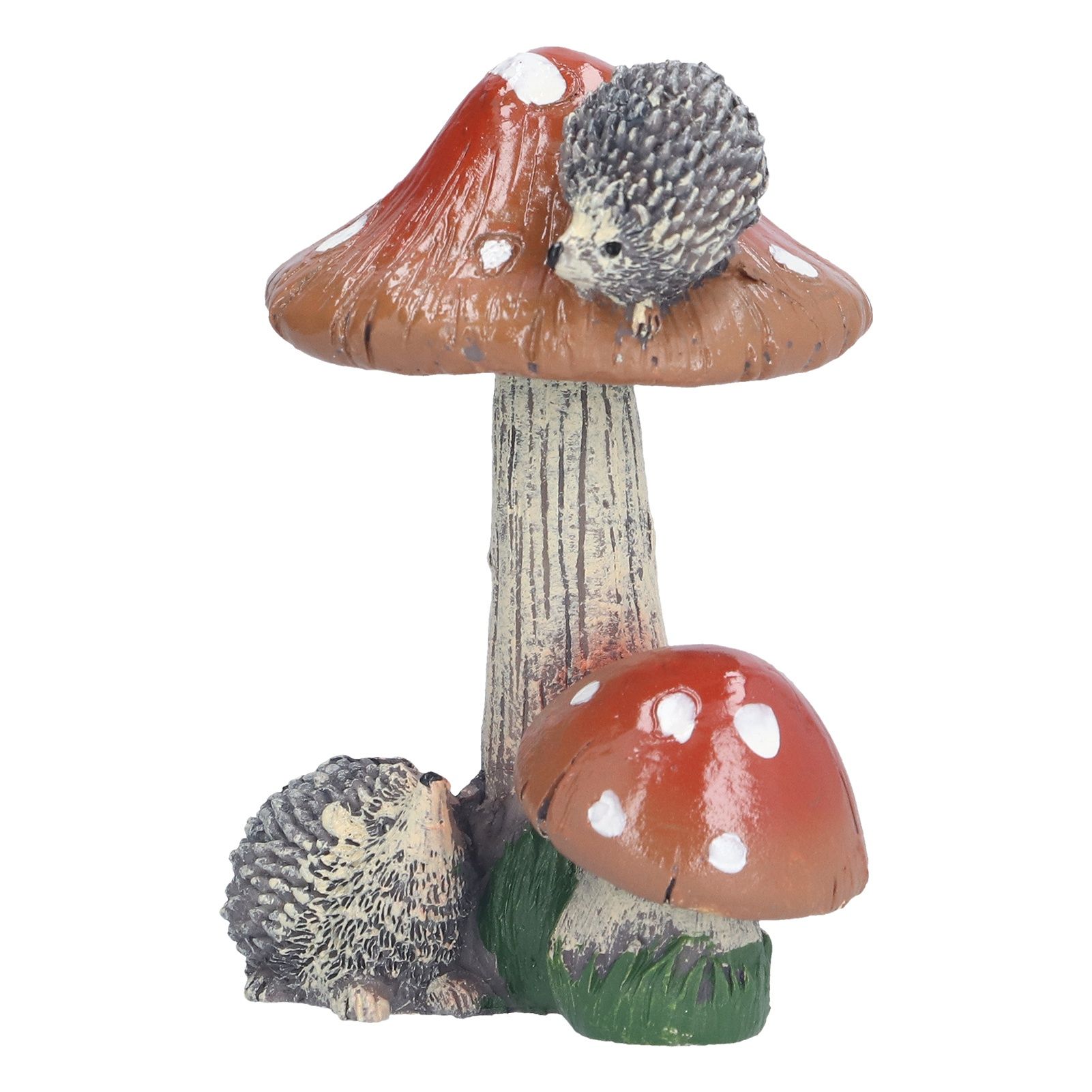 2Pcs Hedgehog Mushroom Ornament Miniature Animal Statue Bonsai Decoration for view 3
